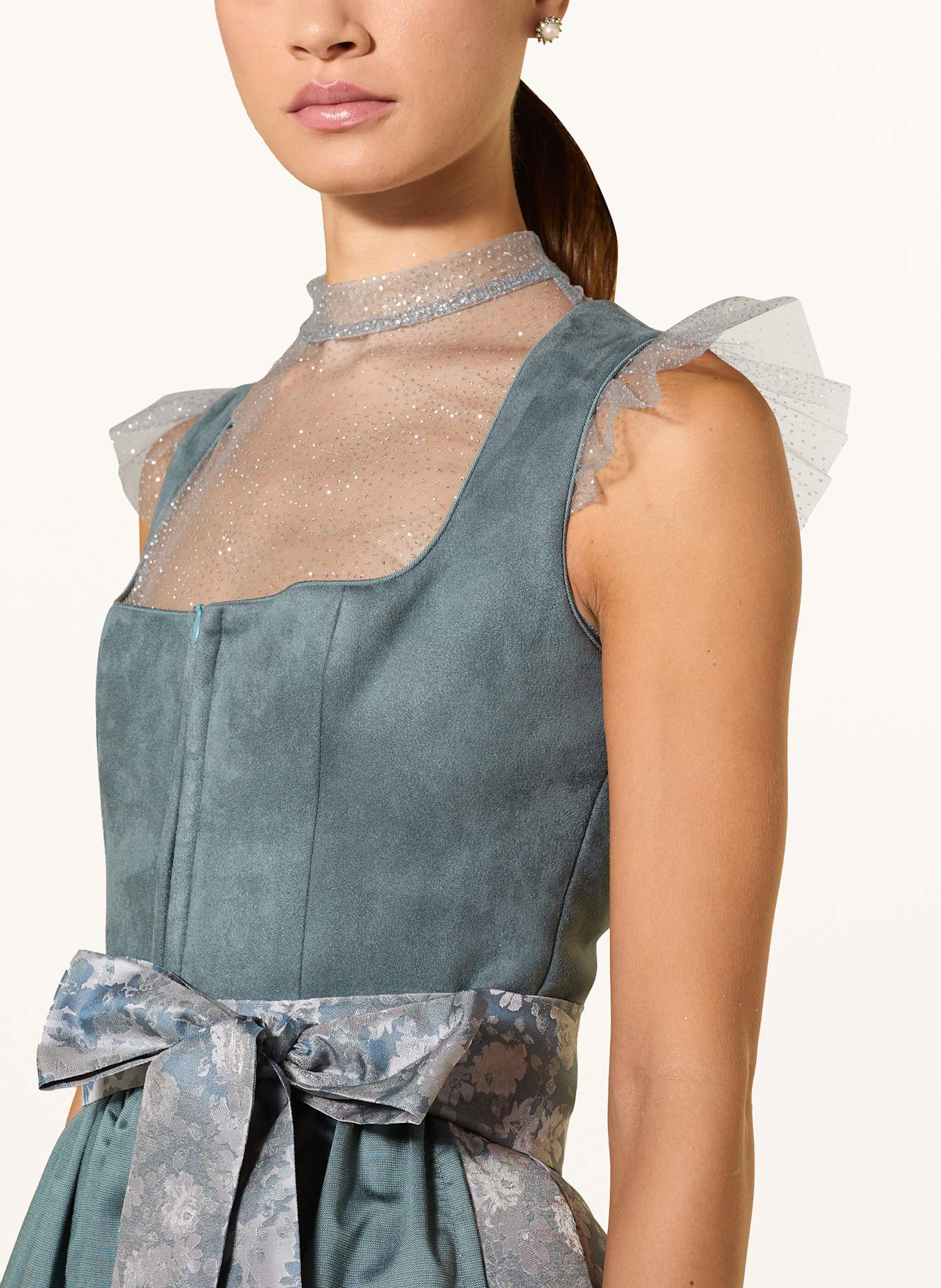 KINGA MATHE Dirndlbluse LENI: GRAU