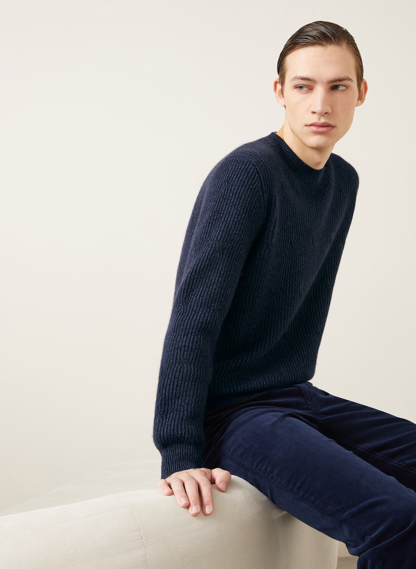 AGNONA Pullover mit Cashmere: DUNKELBLAU