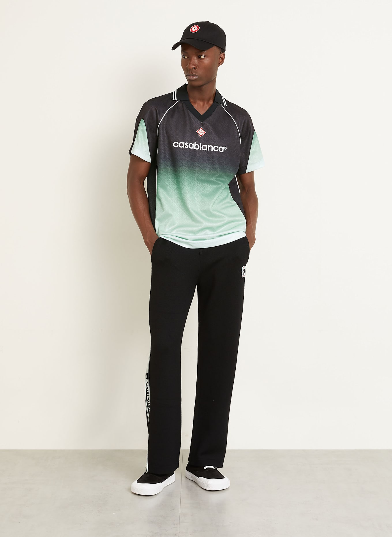 Casablanca T-Shirt: SCHWARZ / MINT / WEISS