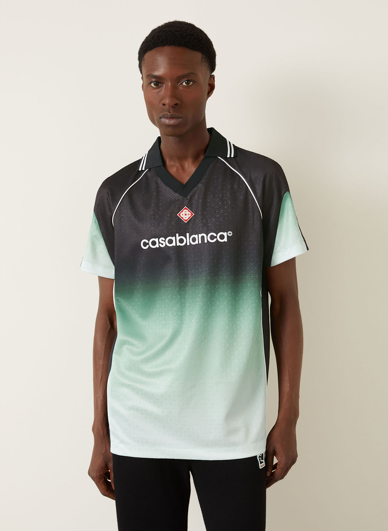 Casablanca T-Shirt: SCHWARZ / MINT / WEISS