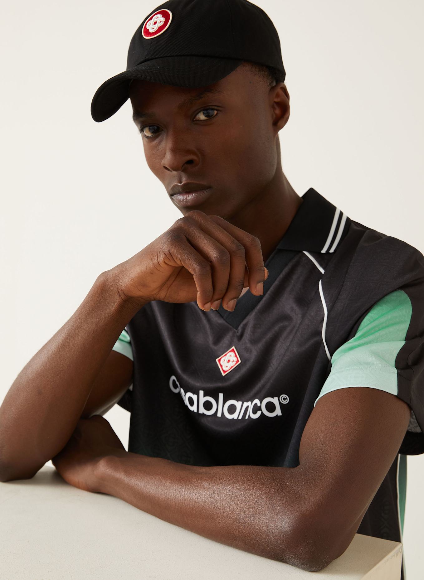 Casablanca T-Shirt: SCHWARZ / MINT / WEISS