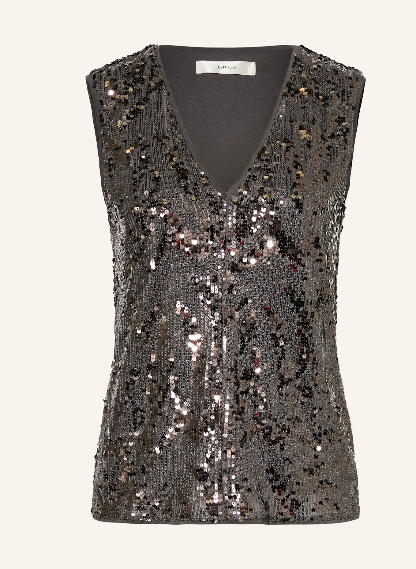 InWear Blusentop KIMBAIW mit Pailletten: SCHWARZ