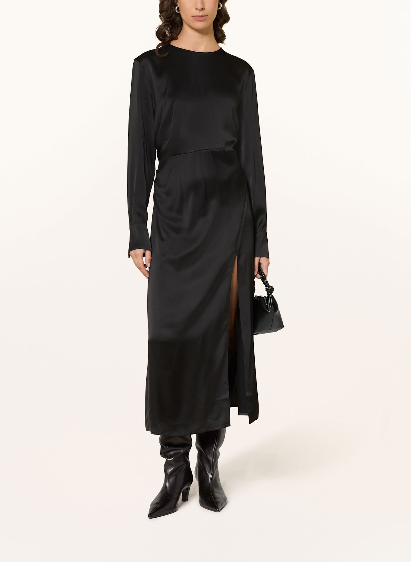 ottod'ame Satinkleid: SCHWARZ