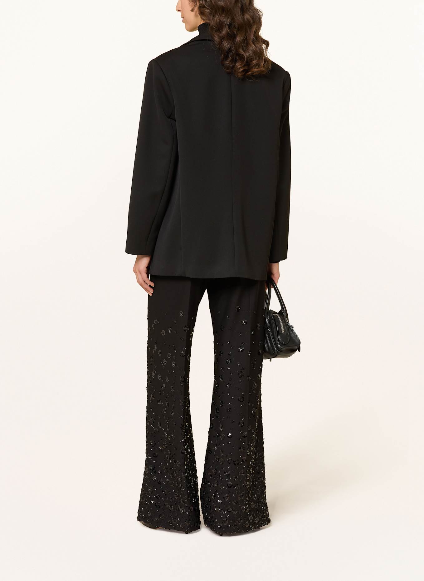 ottod'ame Marlenehose mit Schmucksteinen: SCHWARZ