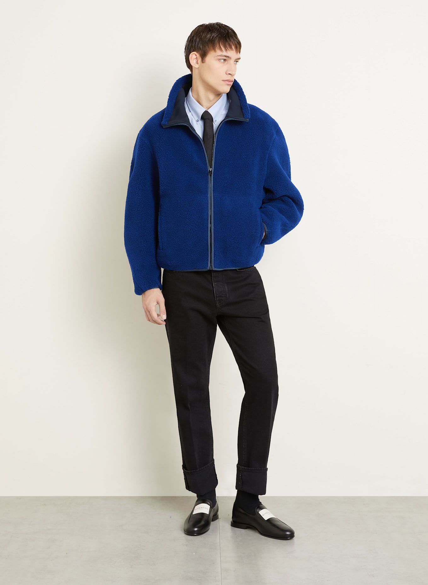 GIVENCHY Bluzon z pluszowego materiału: NIEBIESKI