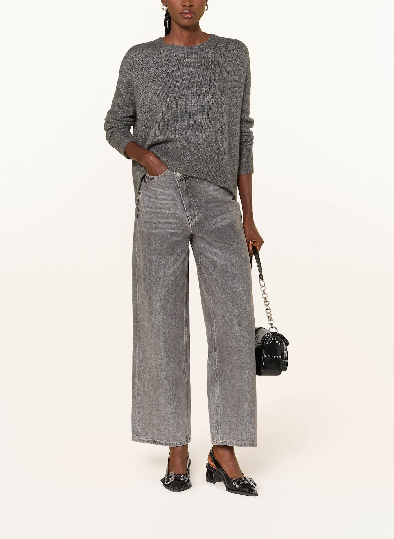 MRS & HUGS Cashmere-Pullover: DUNKELGRAU