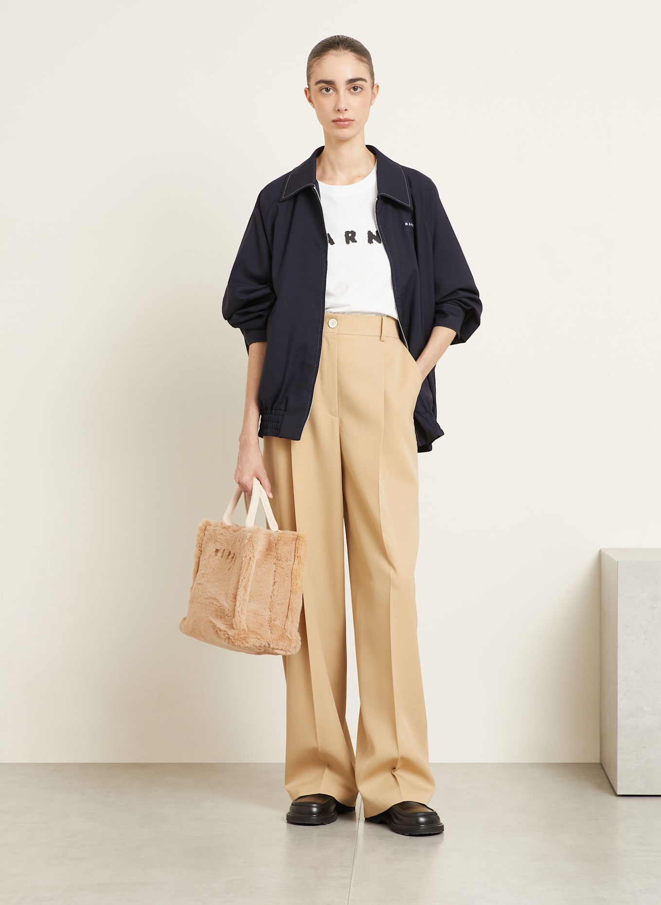 MARNI Shopper SMALL: HELLBRAUN