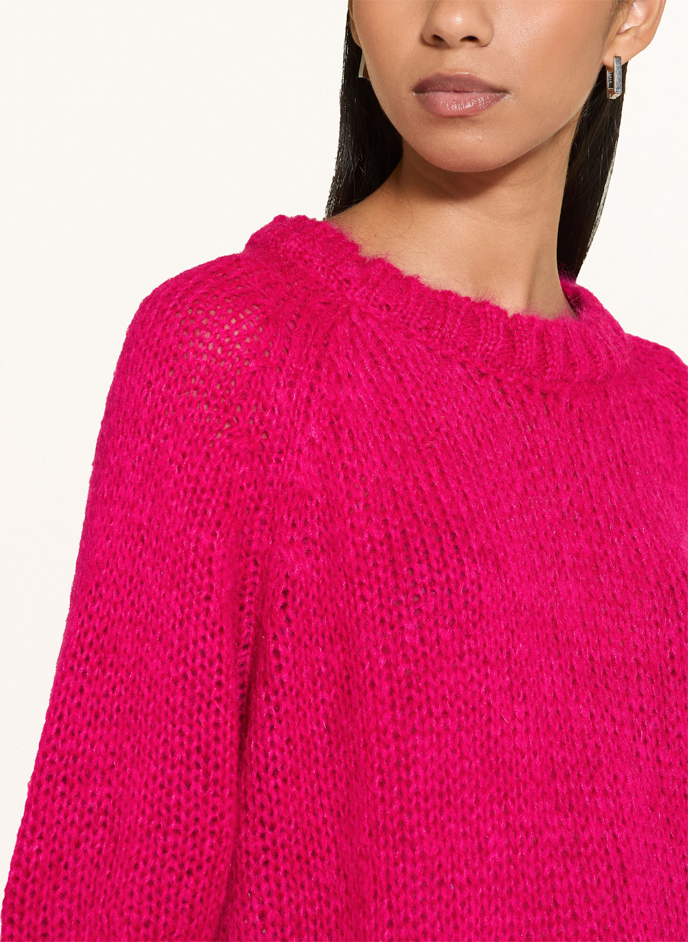 MILANO ITALY Strickshirt mit Mohair: NEONPINK