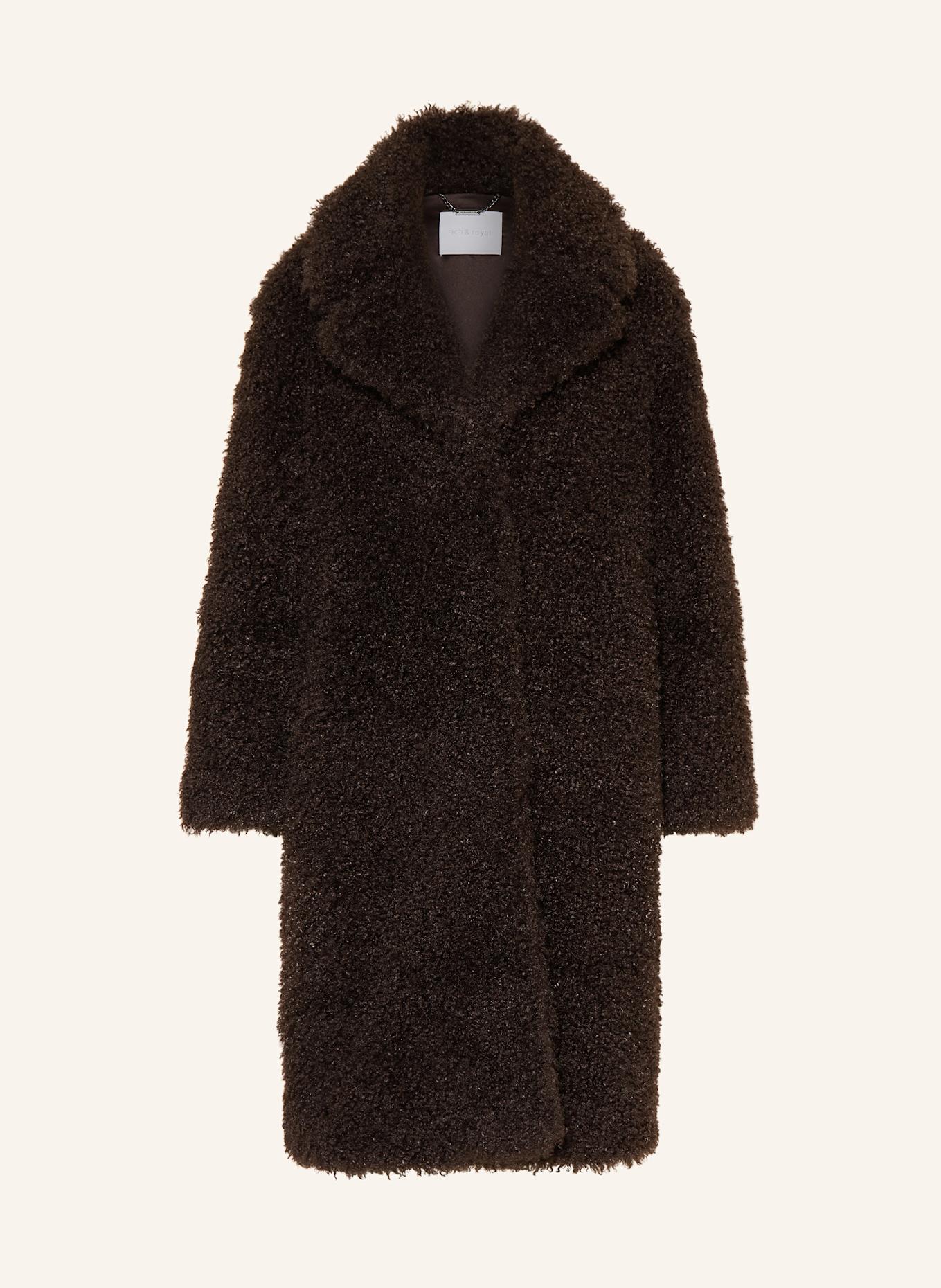 RIELLE RICHE リエルリシェ Fur Coat(Brown) Rich & Royal Faux fur coat in dark brown