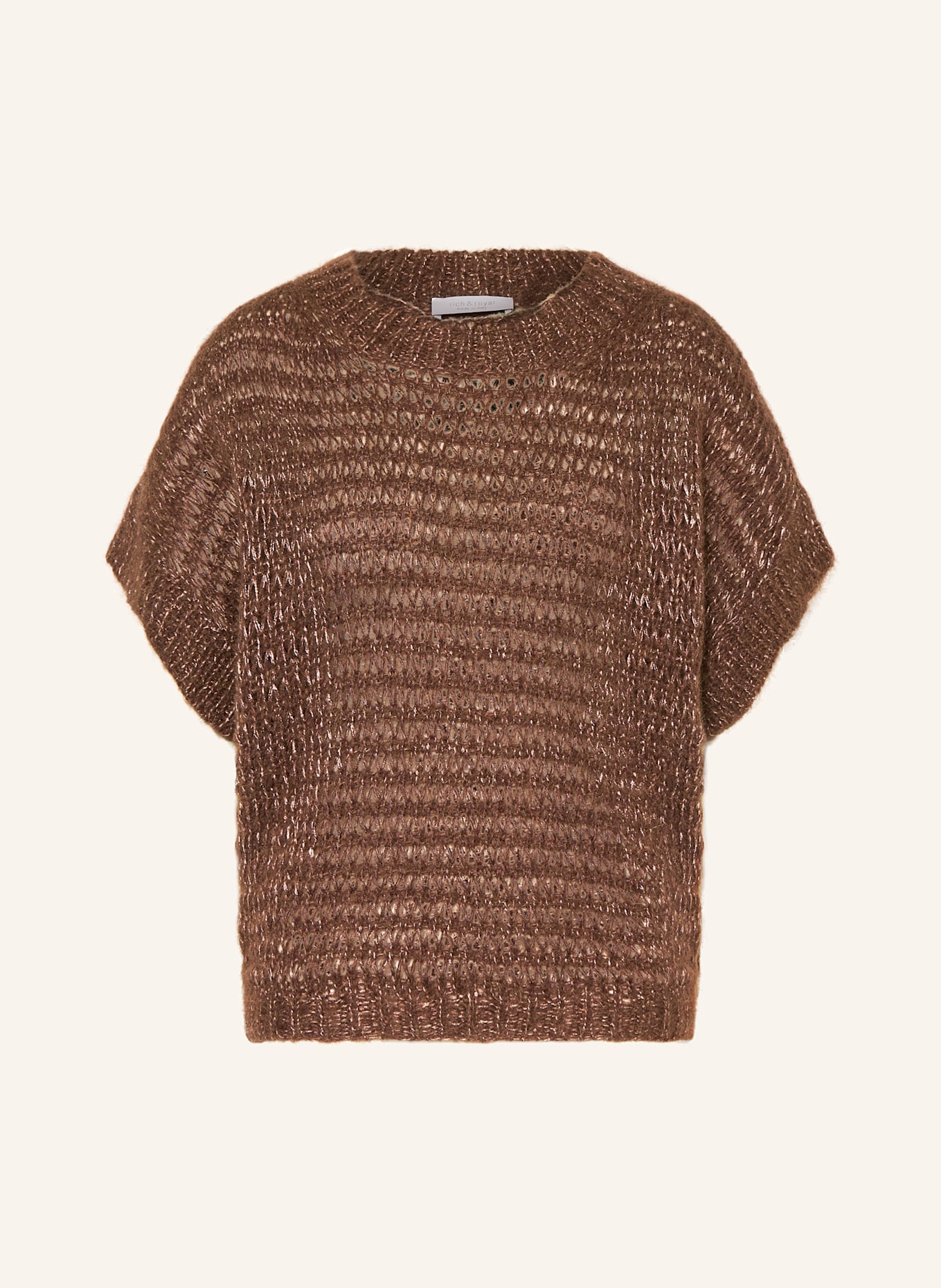 Rich & Royal Strickshirt mit Glitzergarn: BRAUN