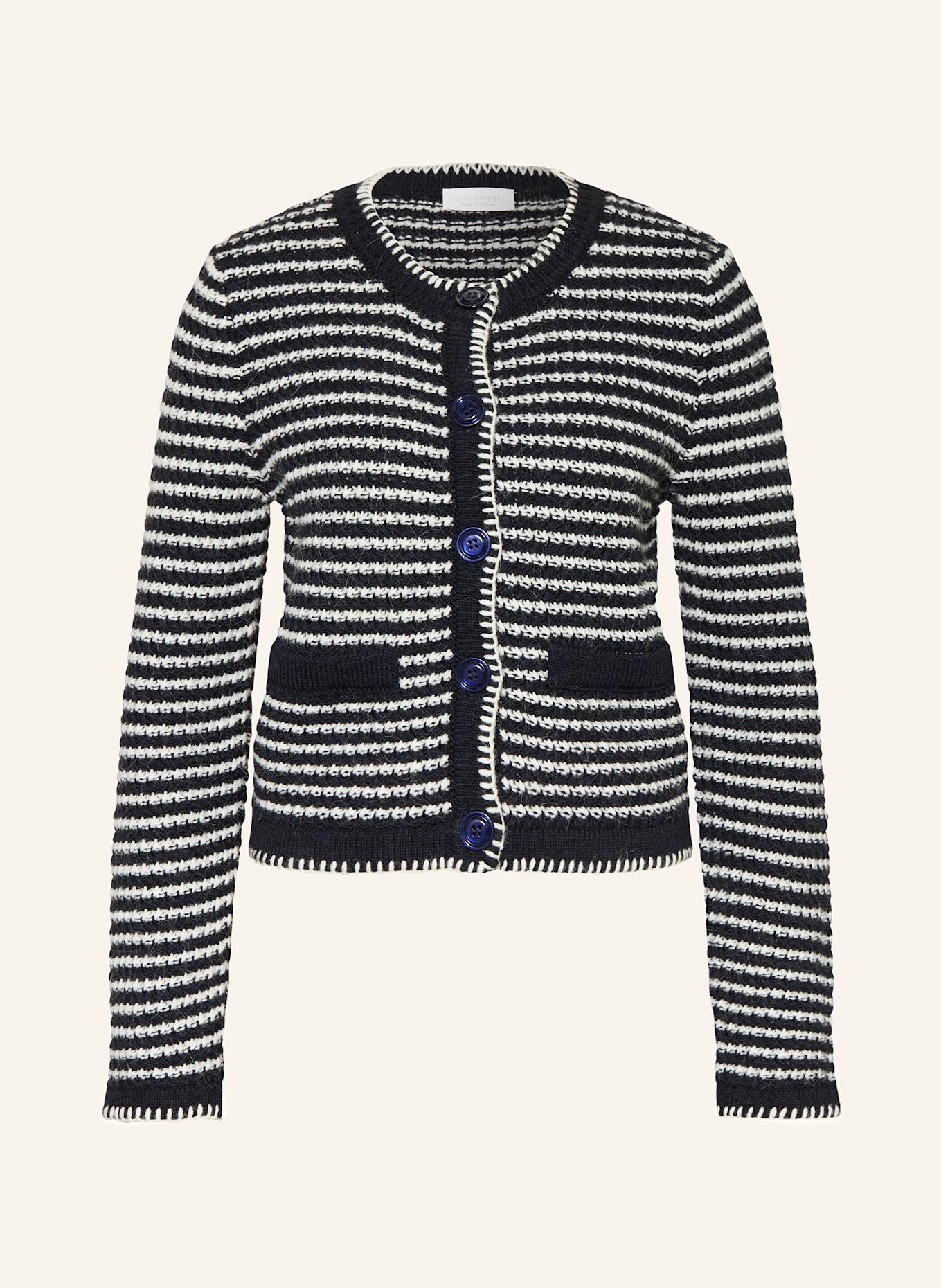 Rich & Royal Strickjacke: DUNKELBLAU / WEISS