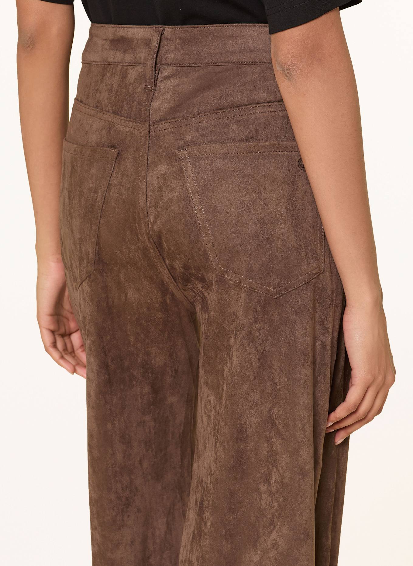 ELIAS RUMELIS Marlenehose NORALIE in Lederoptik: DUNKELBRAUN