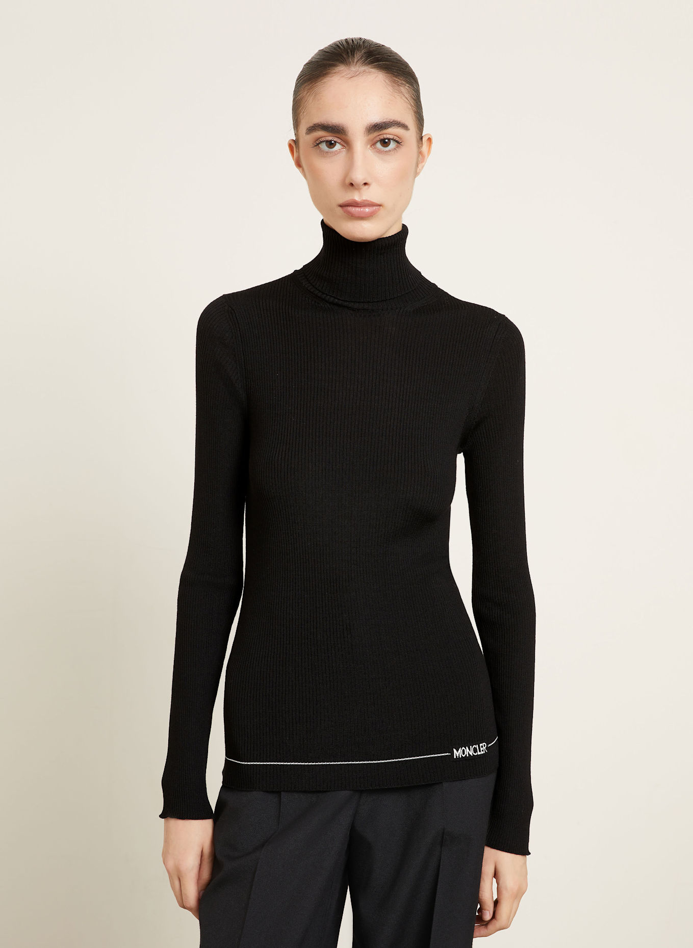 MONCLER Turtleneck sweater: WHITE