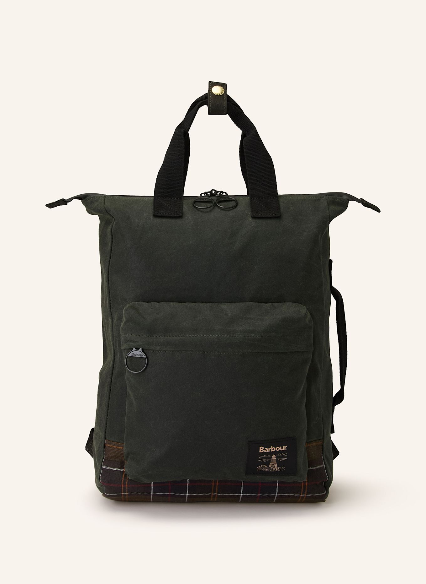 Barbour Rucksack FIELD WAX: DUNKELGRÜN / DUNKELGRAU