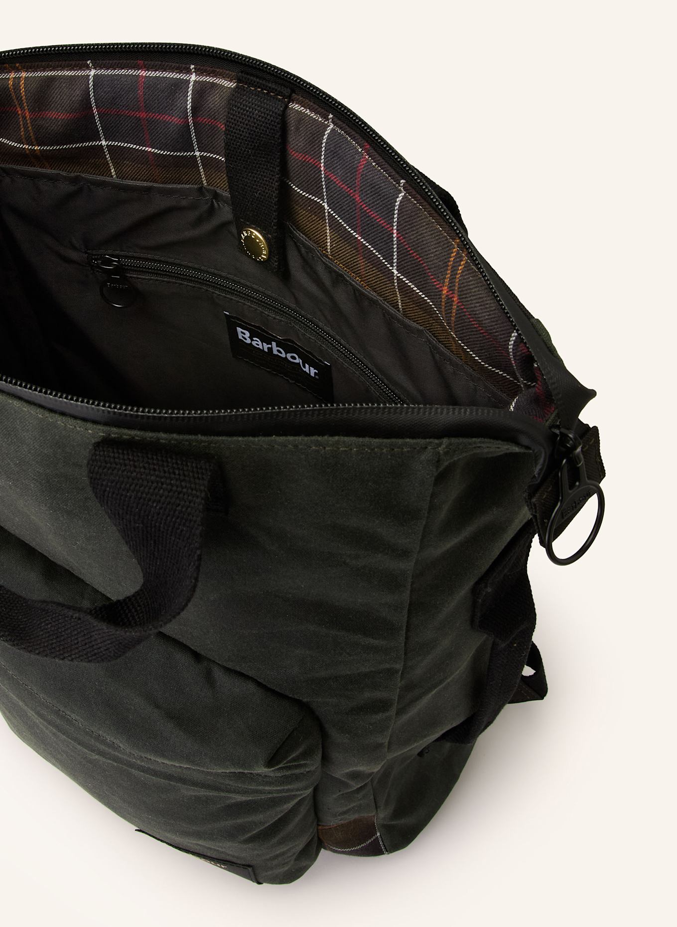 Barbour Rucksack FIELD WAX: DUNKELGRÜN / DUNKELGRAU