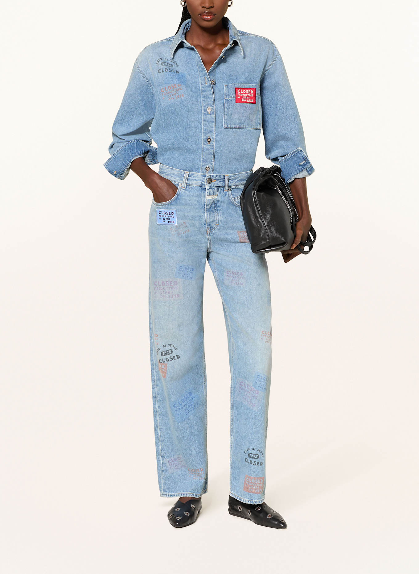 CLOSED Jeansy wide leg NIKKA: MBL MID BLUE