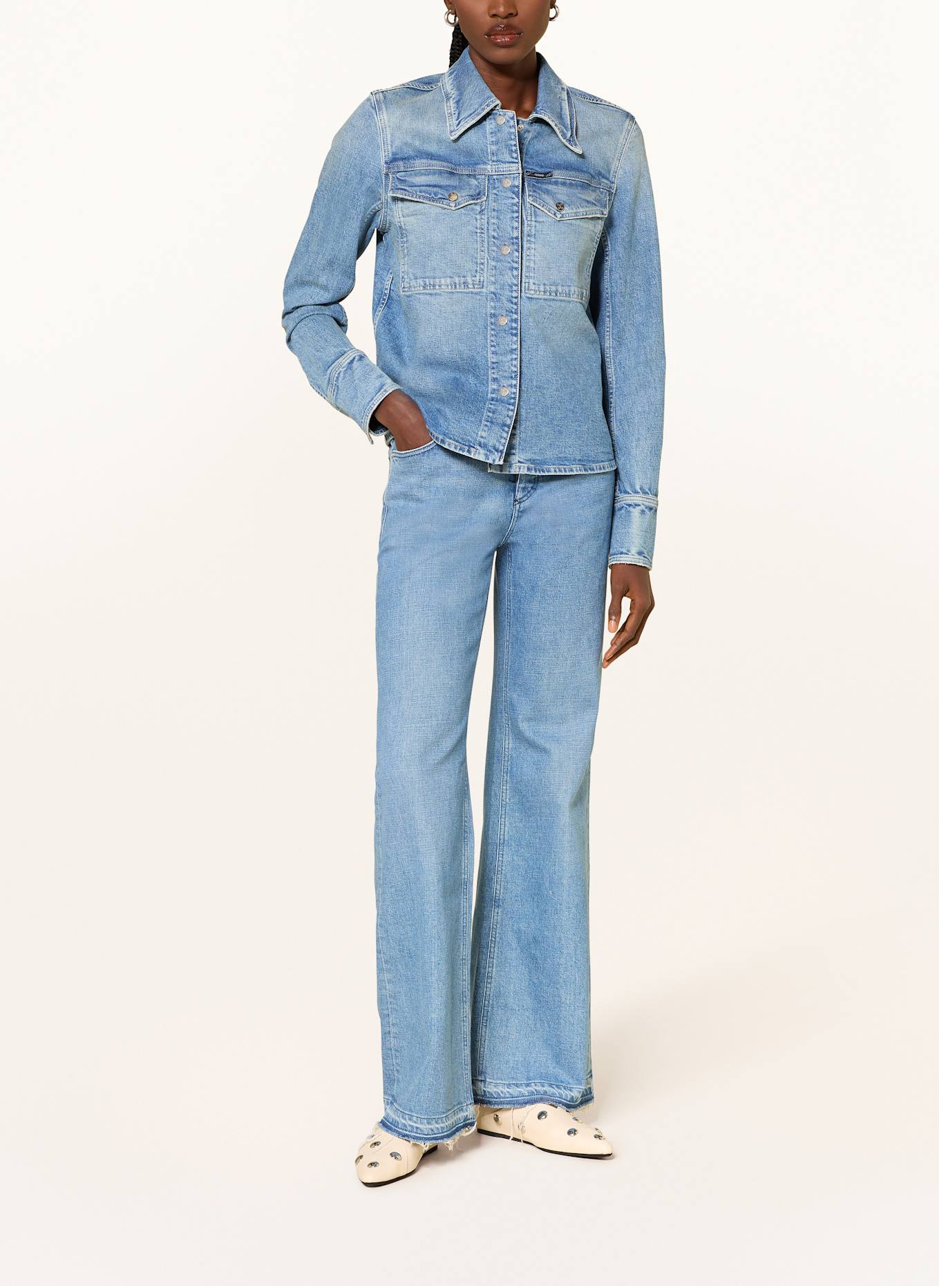 CLOSED Jeansbluse: HELLBLAU