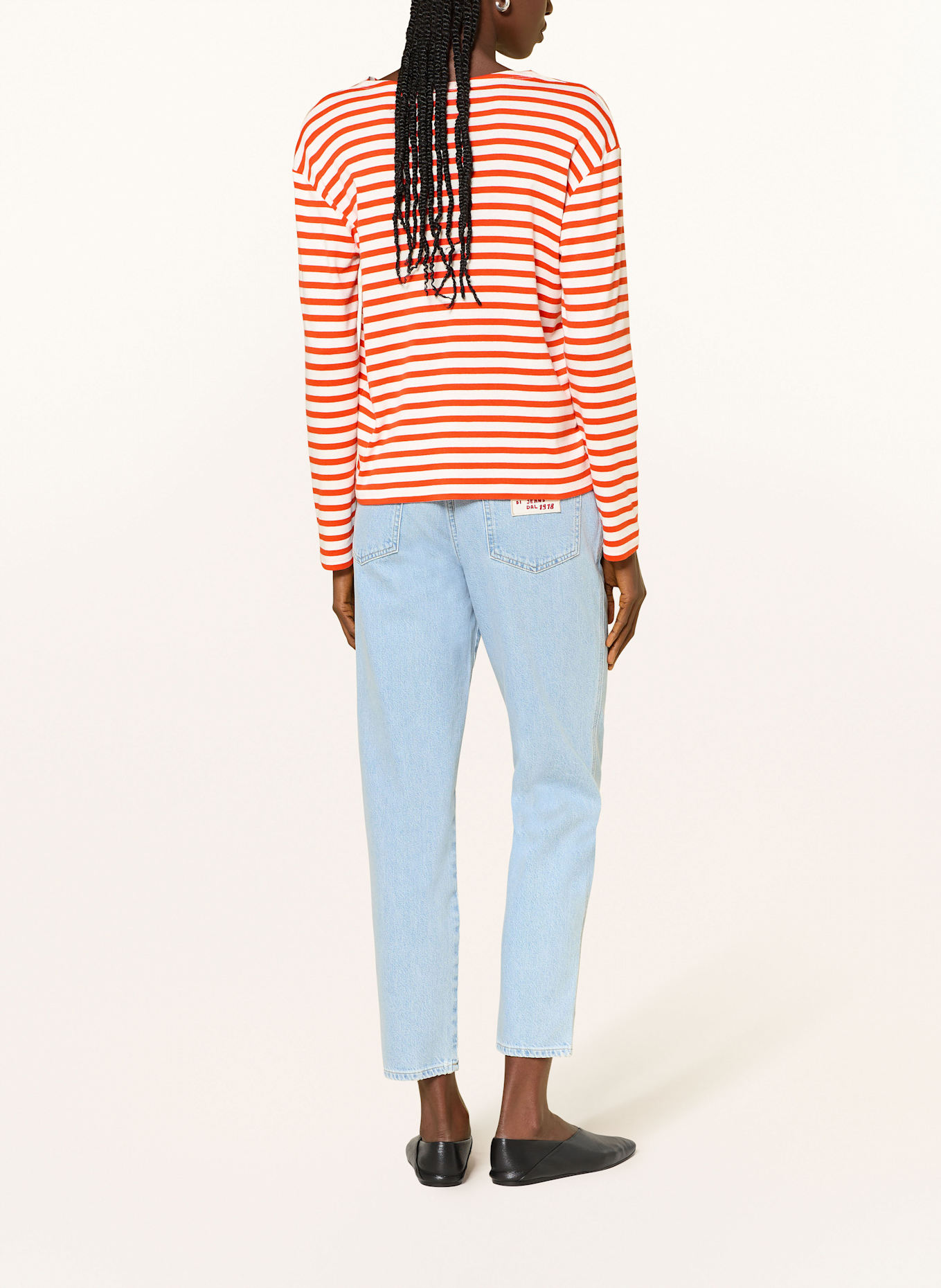 CLOSED Koszulka z długim rękawem: ECRU / POMARAŃCZOWY