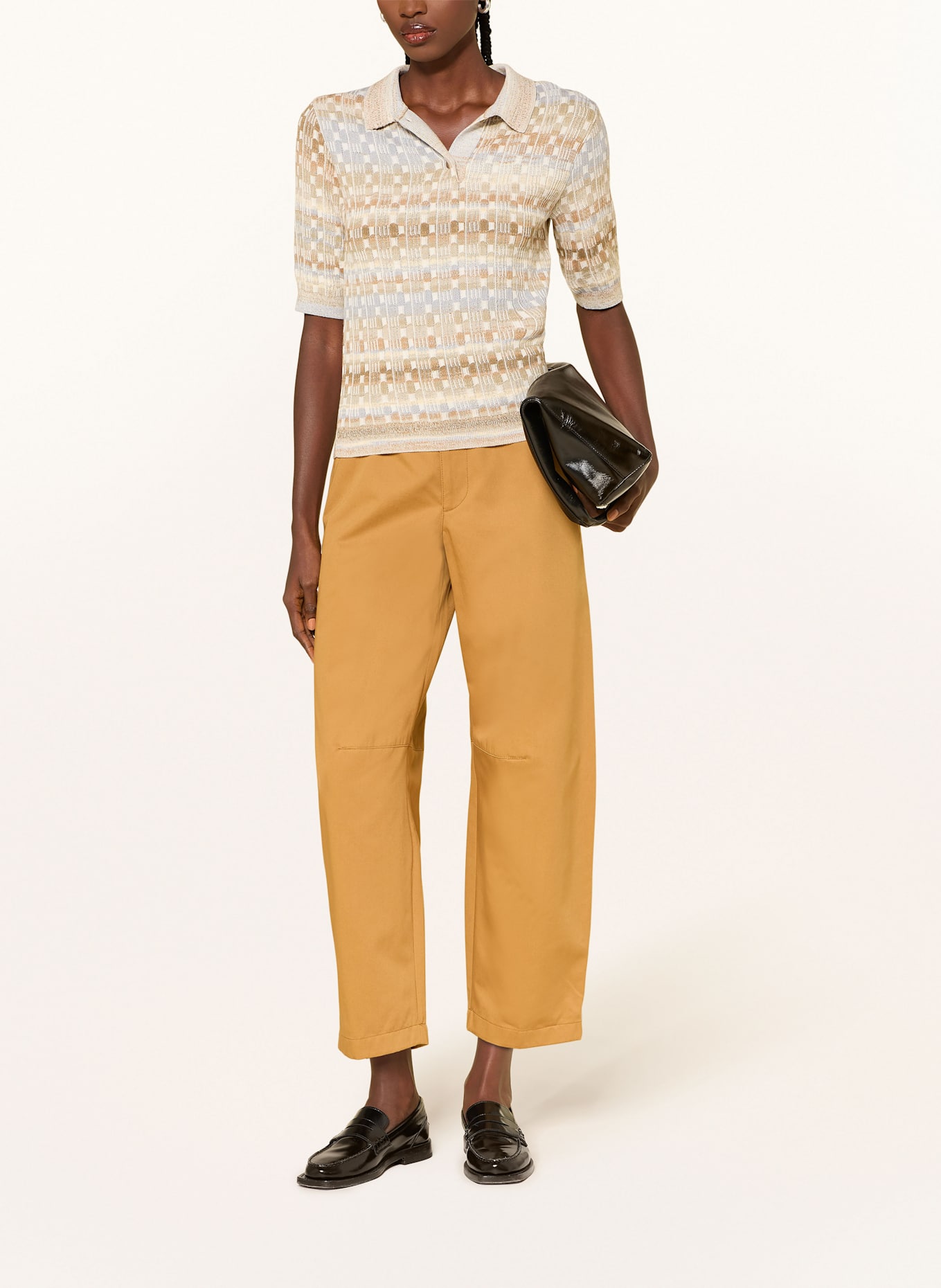 CLOSED Strickshirt: BEIGE / ECRU / BLAUGRAU