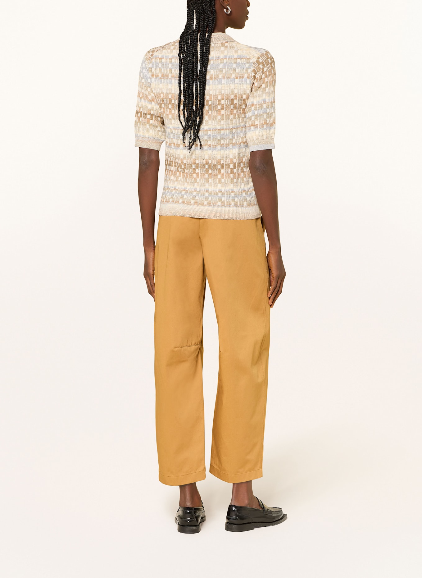 CLOSED Strickshirt: BEIGE / ECRU / BLAUGRAU