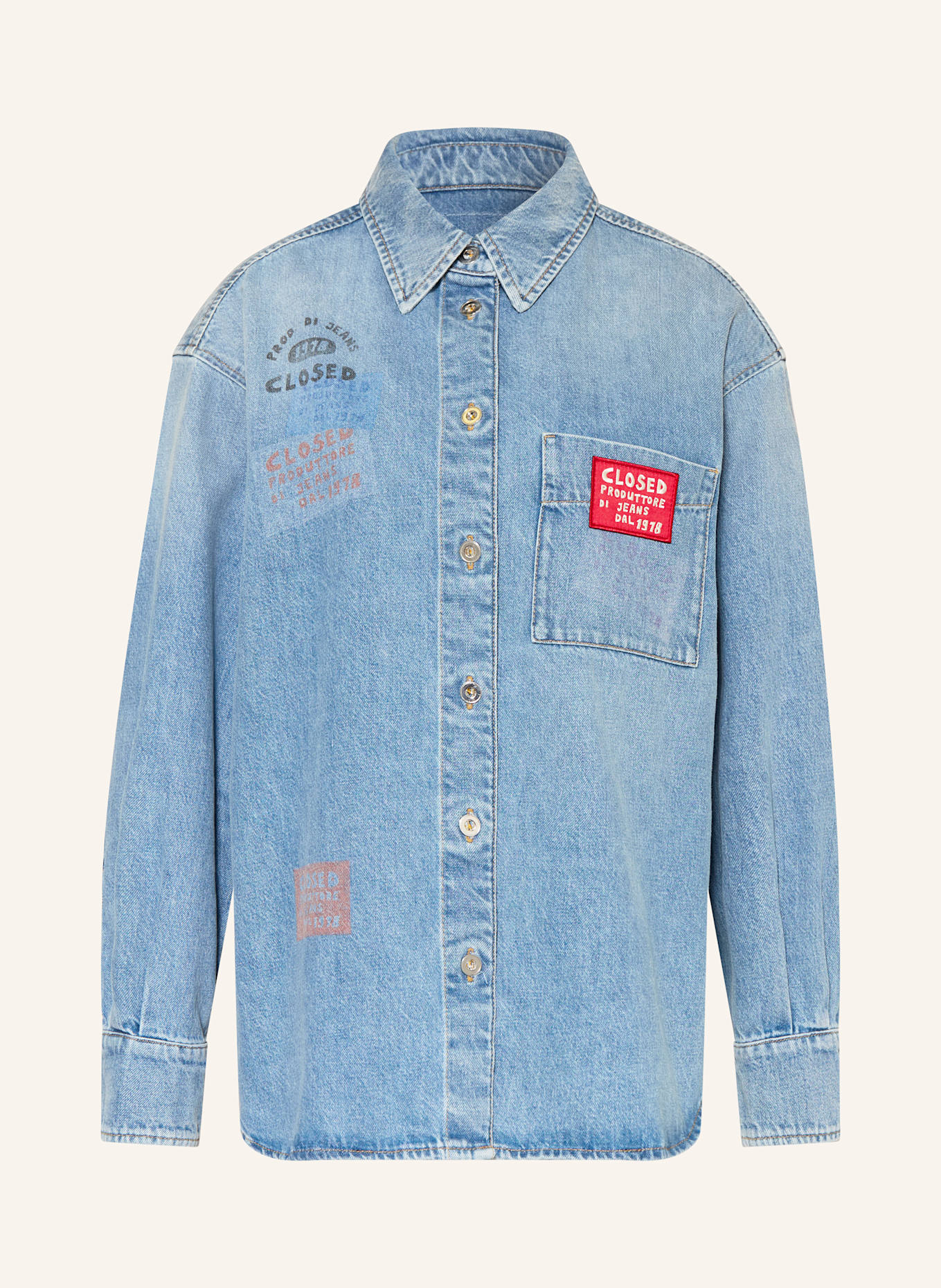 CLOSED Jeansbluse: HELLBLAU