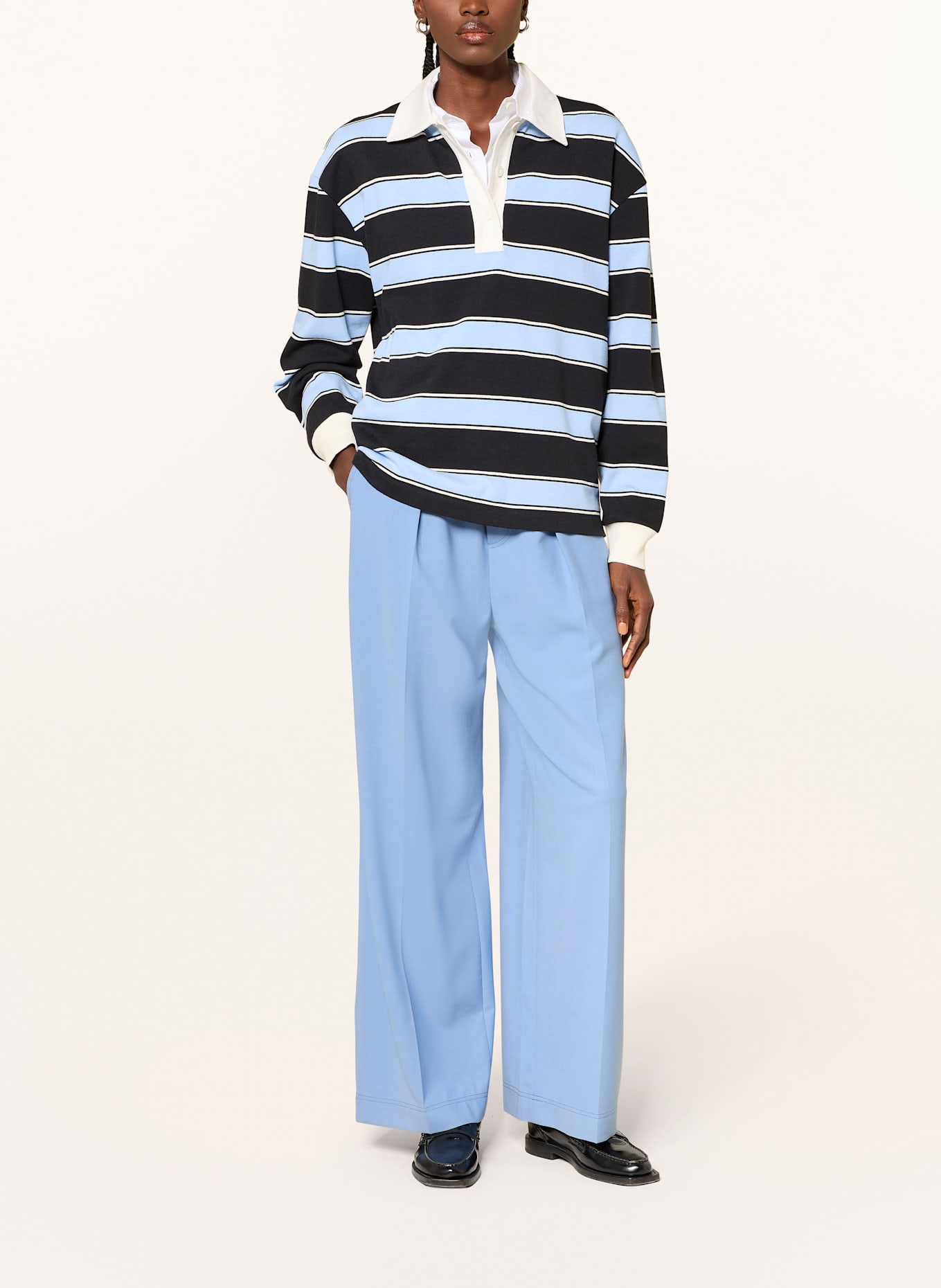 CLOSED Rugbyshirt: HELLBLAU / DUNKELBLAU / CREME