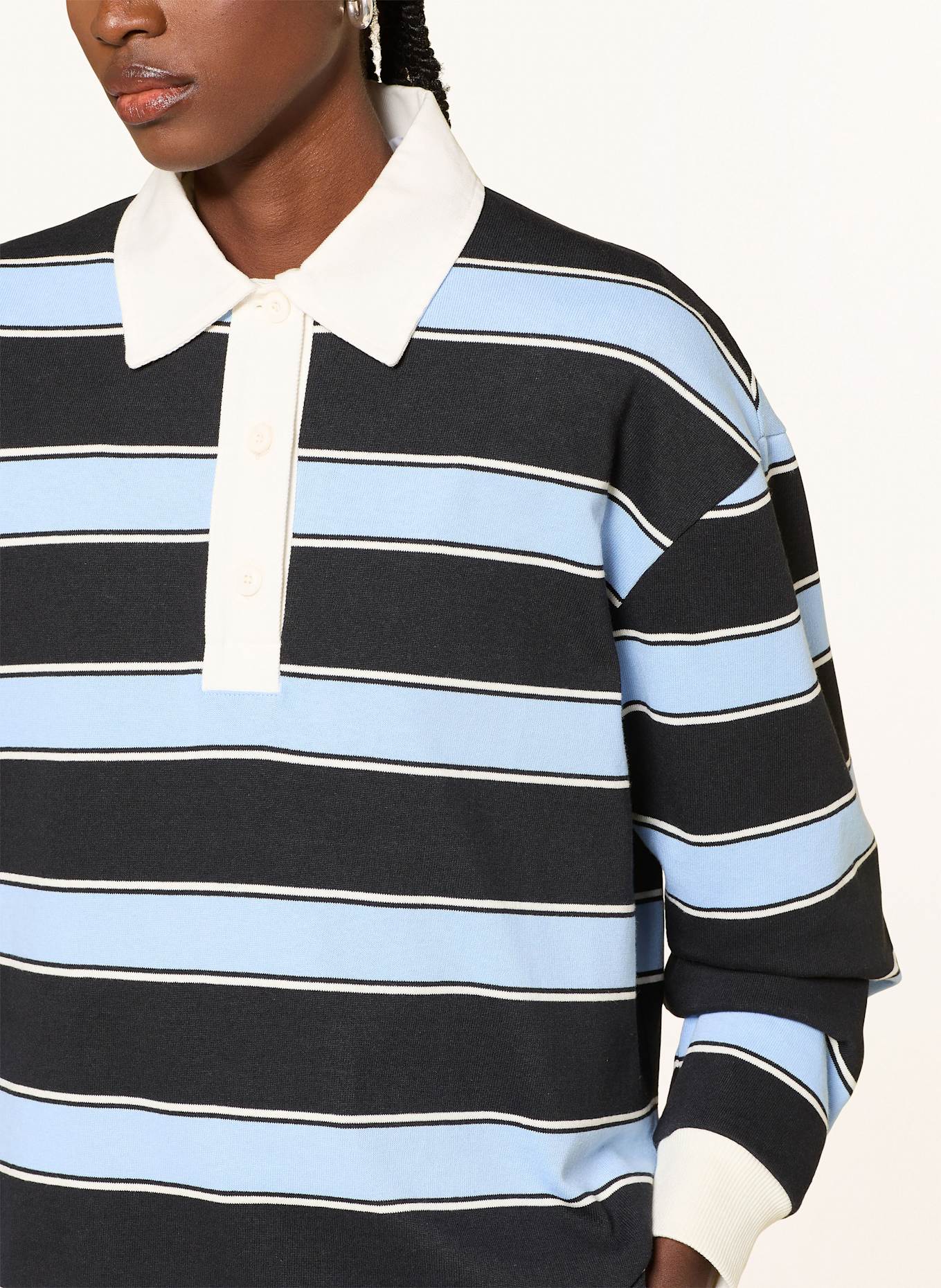 CLOSED Rugbyshirt: HELLBLAU / DUNKELBLAU / CREME