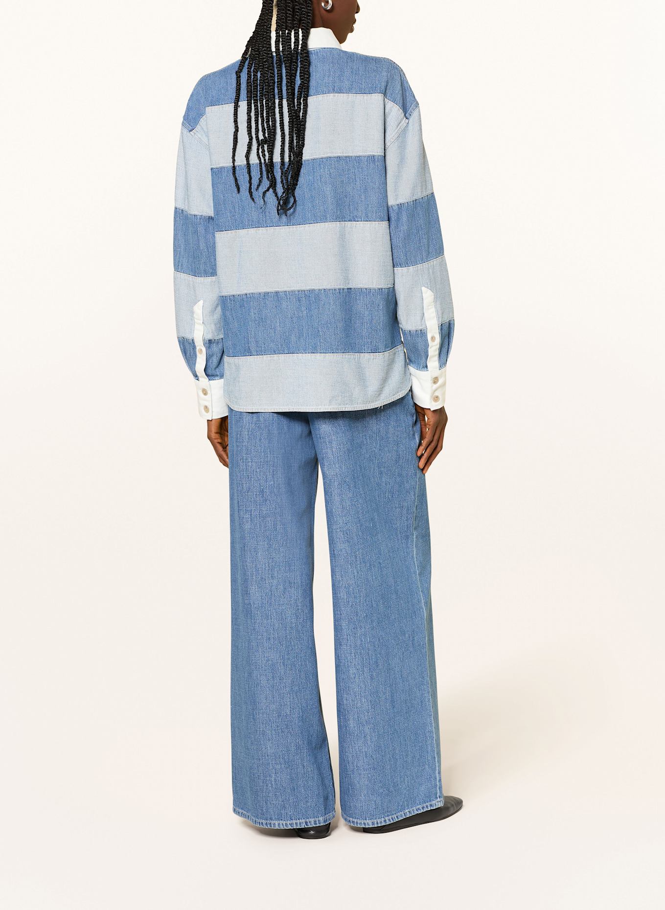 CLOSED Jeans-Rugbyshirt: DUNKELBLAU / HELLBLAU