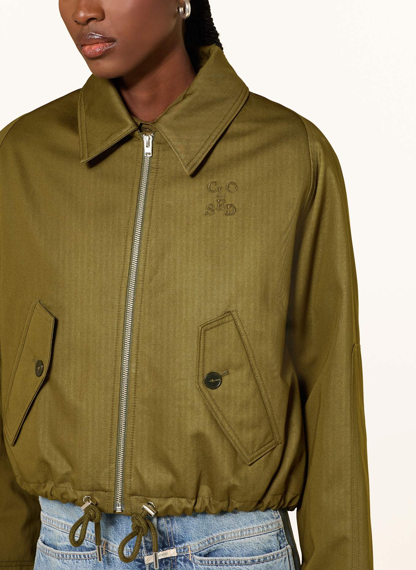 CLOSED jasje met kraag: OLIJF
