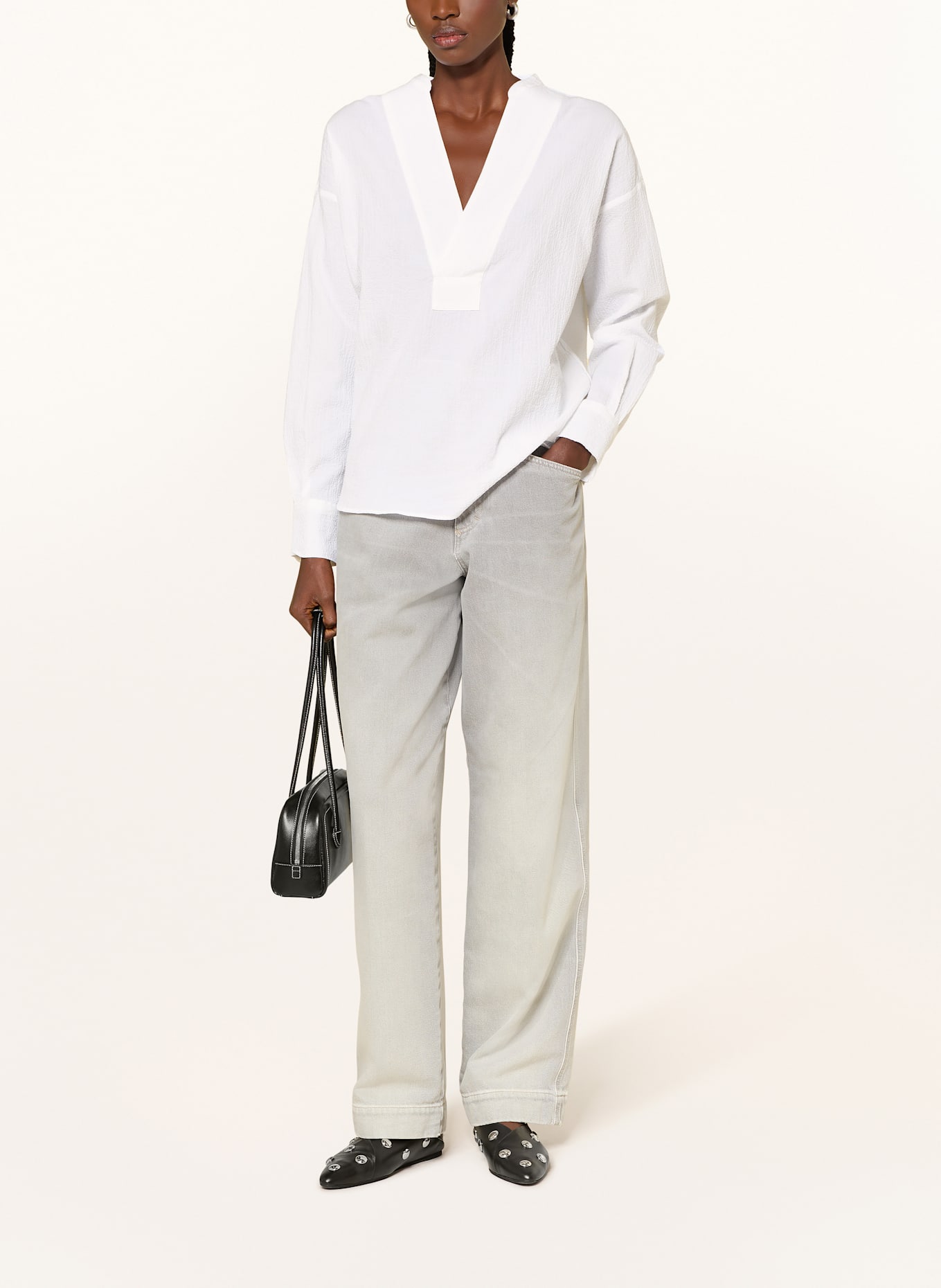 CLOSED Blusenshirt aus Seersucker: ECRU