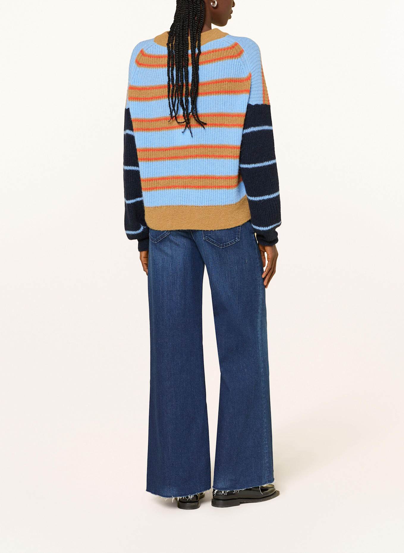 CLOSED Pullover: HELLBLAU / HELLBRAUN / ORANGE