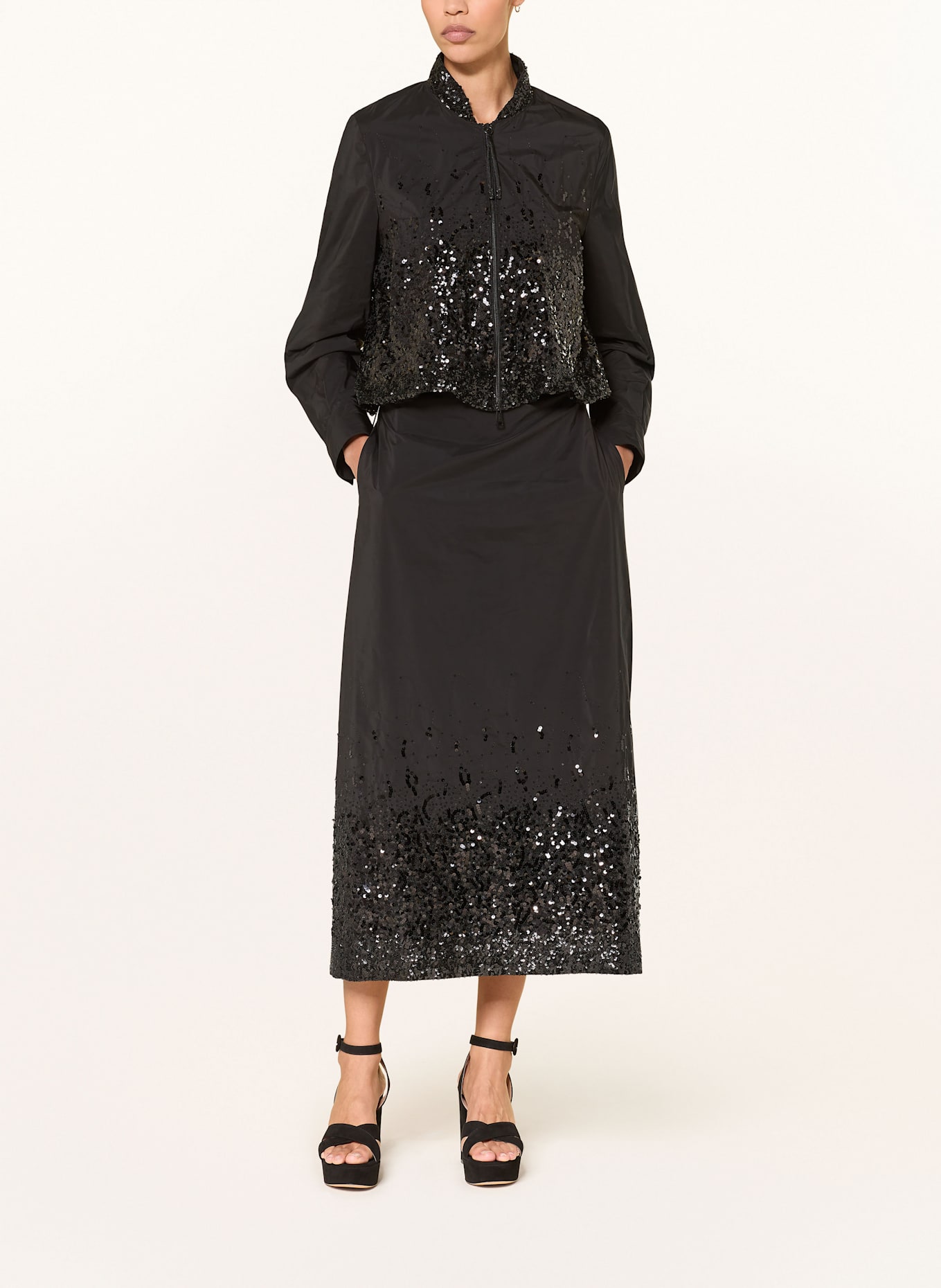 LUISA CERANO Blouson mit Pailletten: SCHWARZ