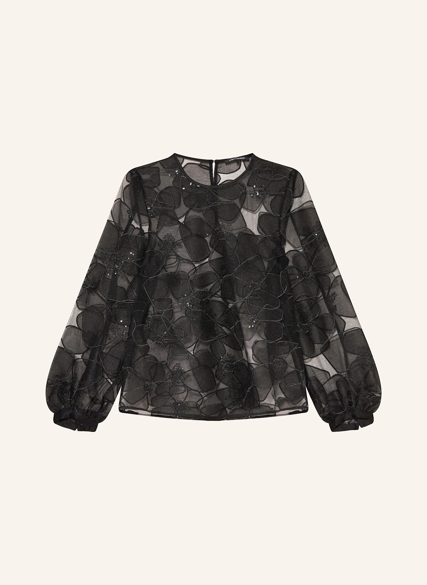 LUISA CERANO Blusenshirt mit Pailletten: SCHWARZ