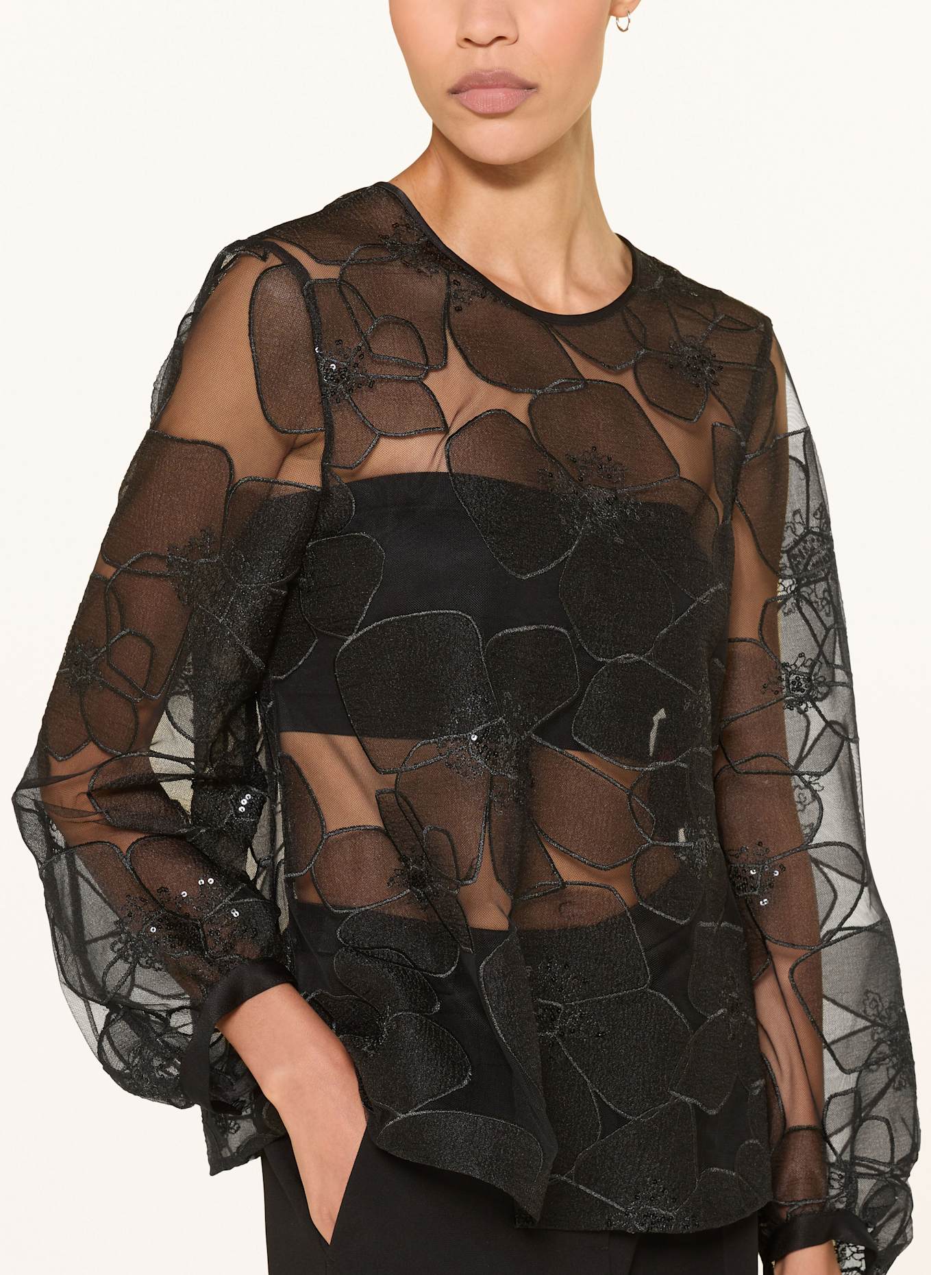 LUISA CERANO Blusenshirt mit Pailletten: SCHWARZ