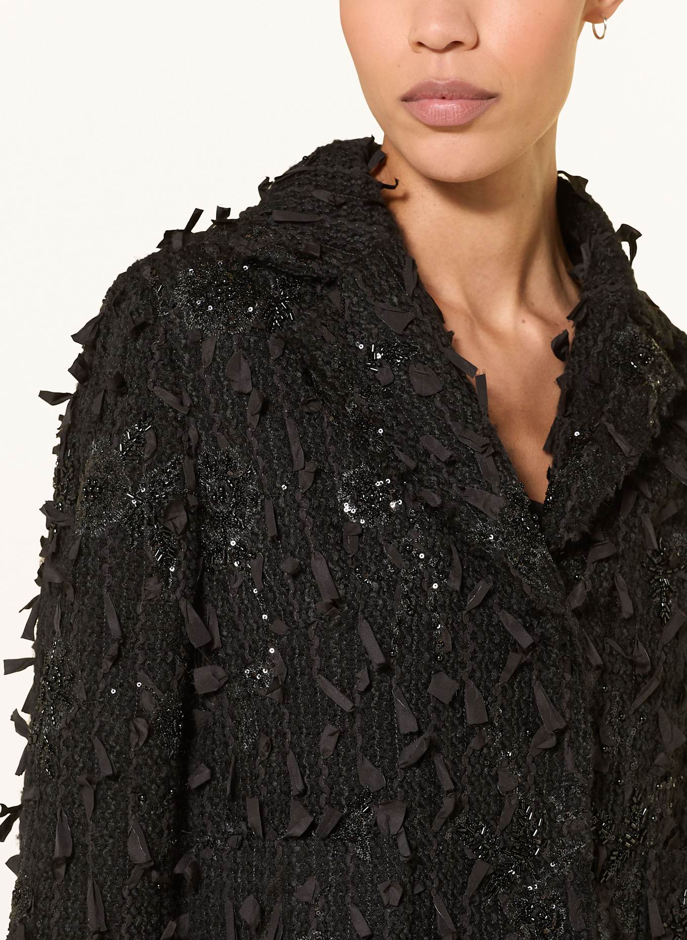 LUISA CERANO Blazer mit Pailletten und Schmucksteinen: SCHWARZ