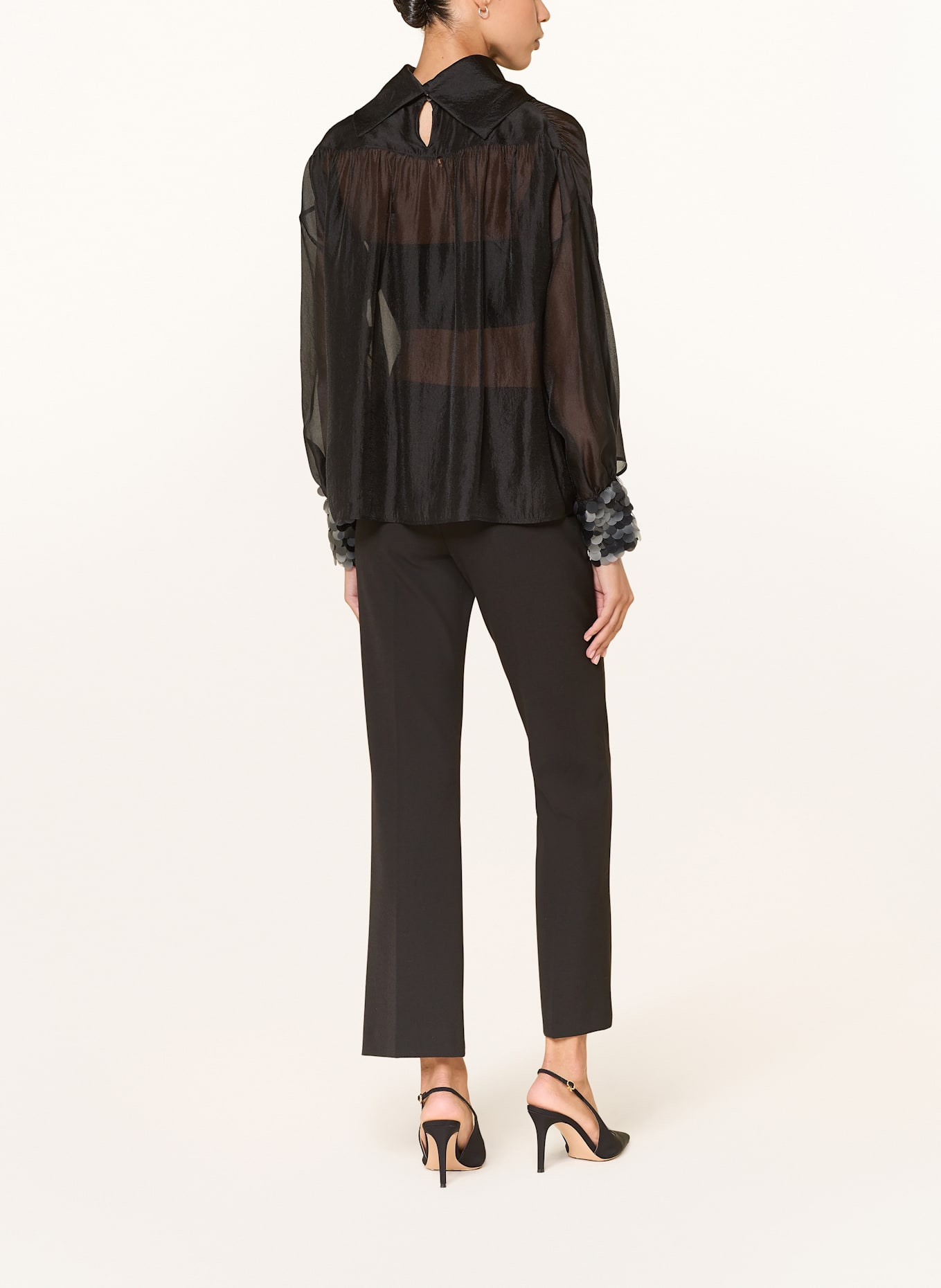 LUISA CERANO Blusenshirt mit Pailletten: SCHWARZ