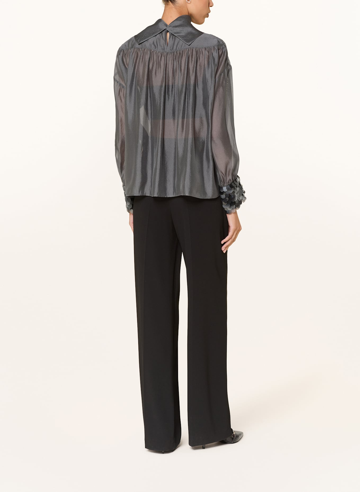 LUISA CERANO Blusenshirt mit Pailletten: GRAU