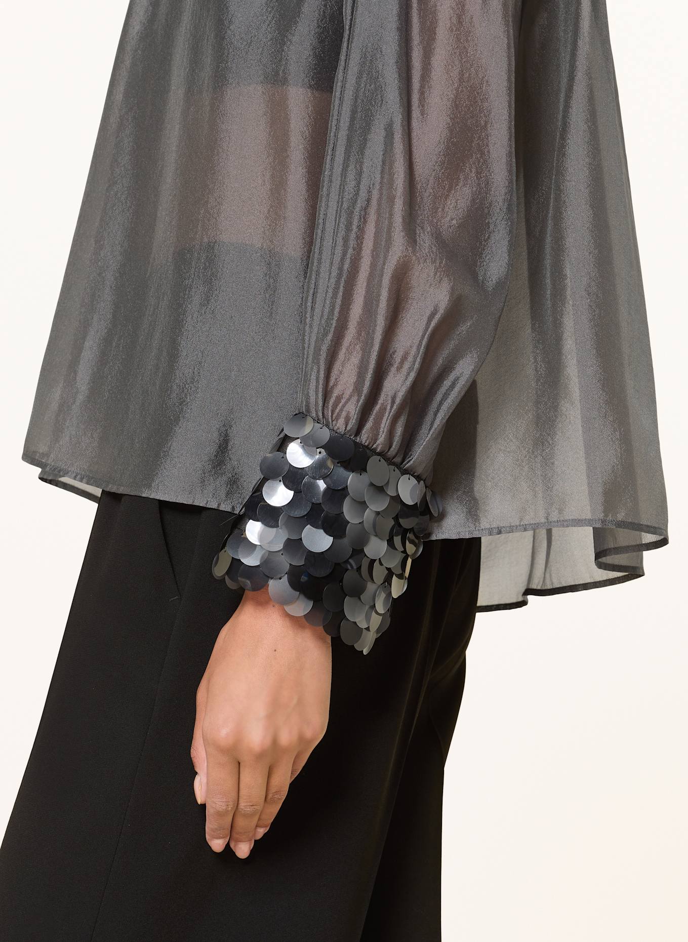 LUISA CERANO Blusenshirt mit Pailletten: GRAU