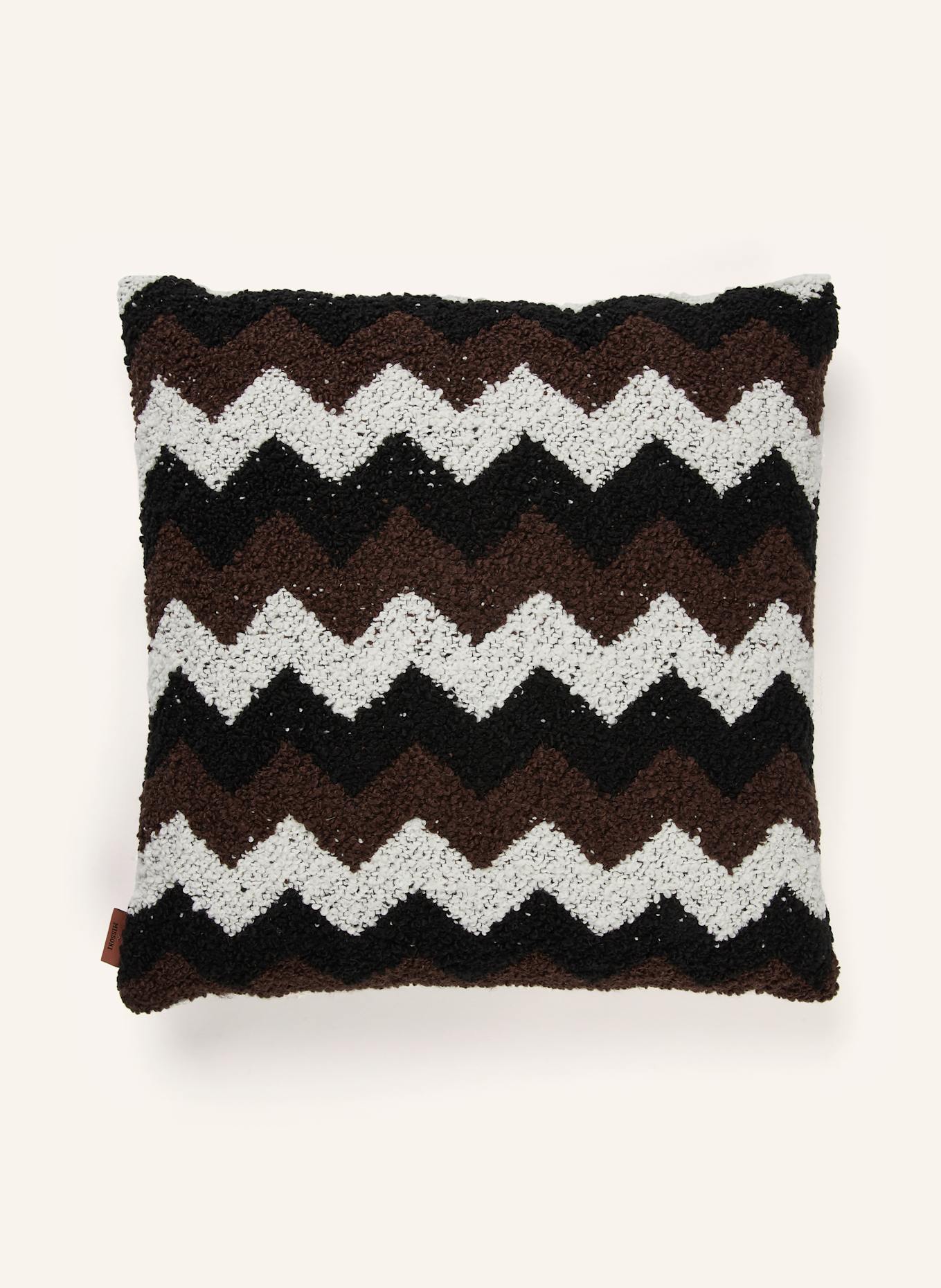 MISSONI Home Dekoracyjna poduszka RICCIO z puchowym wypełnieniem: CZARNY/ BIAŁY/ CIEMNOBRĄZOWY