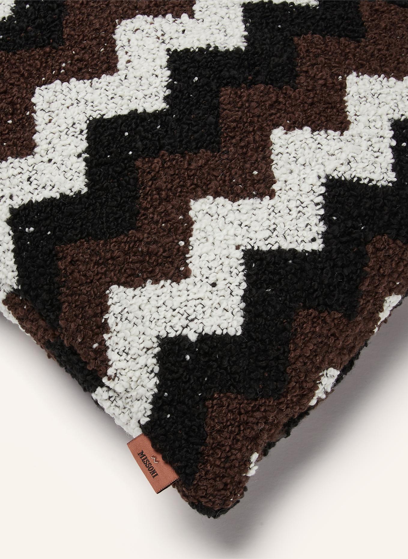 MISSONI Home Dekoracyjna poduszka RICCIO z puchowym wypełnieniem: CZARNY/ BIAŁY/ CIEMNOBRĄZOWY