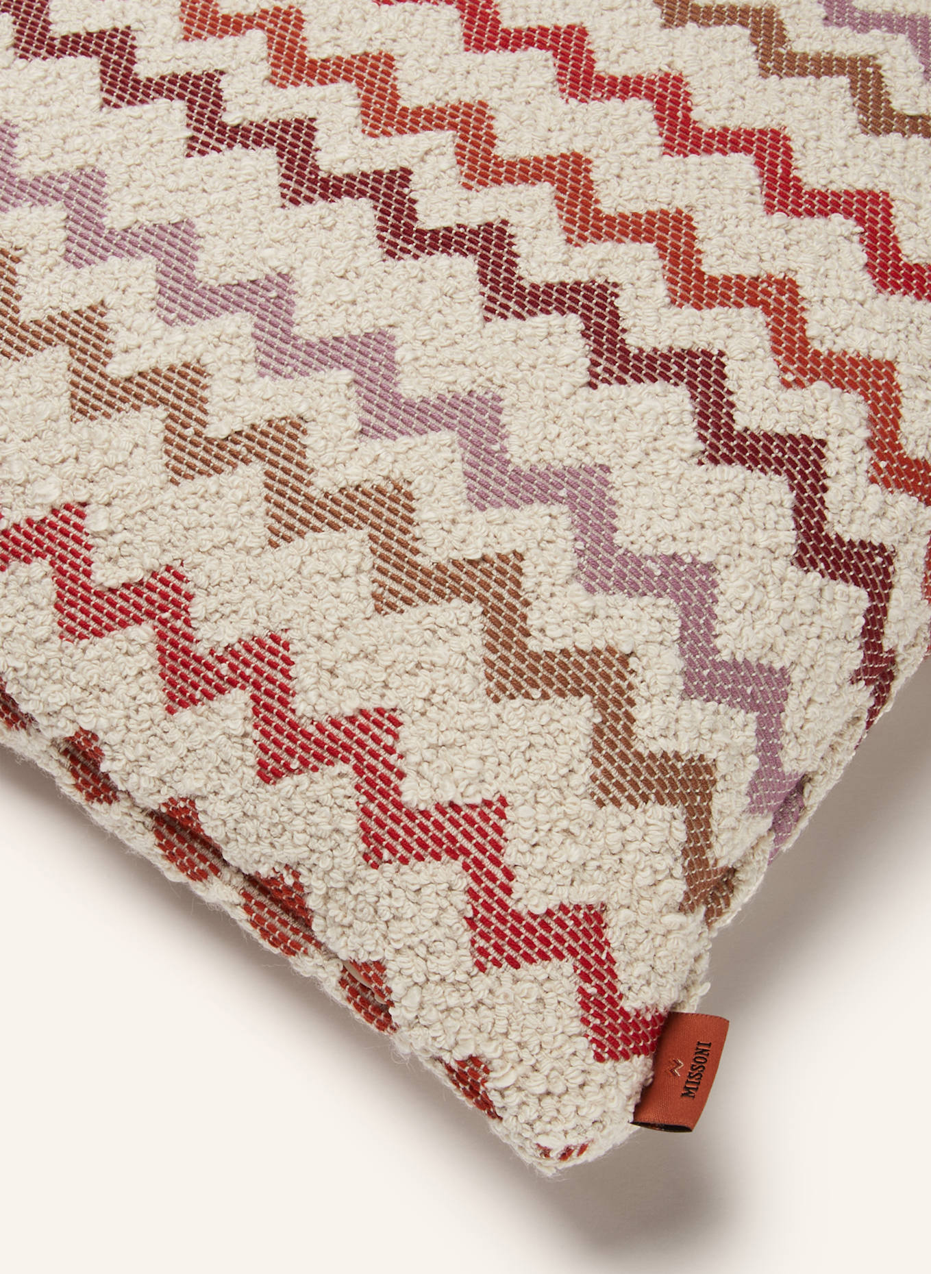 MISSONI Home Dekoracyjna poduszka CAPRI z puchowym wypełnieniem: KREMOWY / CIEMNOPOMARAŃCZOWY / BRĄZOWY