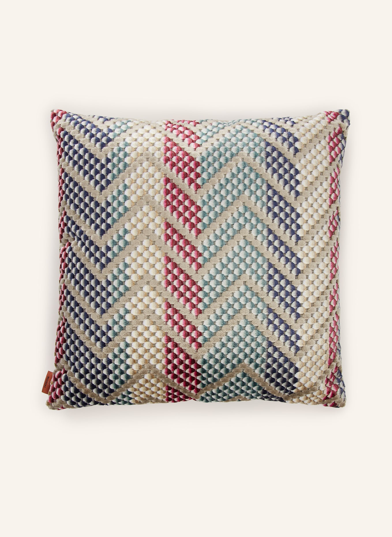 MISSONI Home Poduszka dekoracyjna SQUAME z wypełnieniem puchowym: SZARY / FUKSJA / PETROL