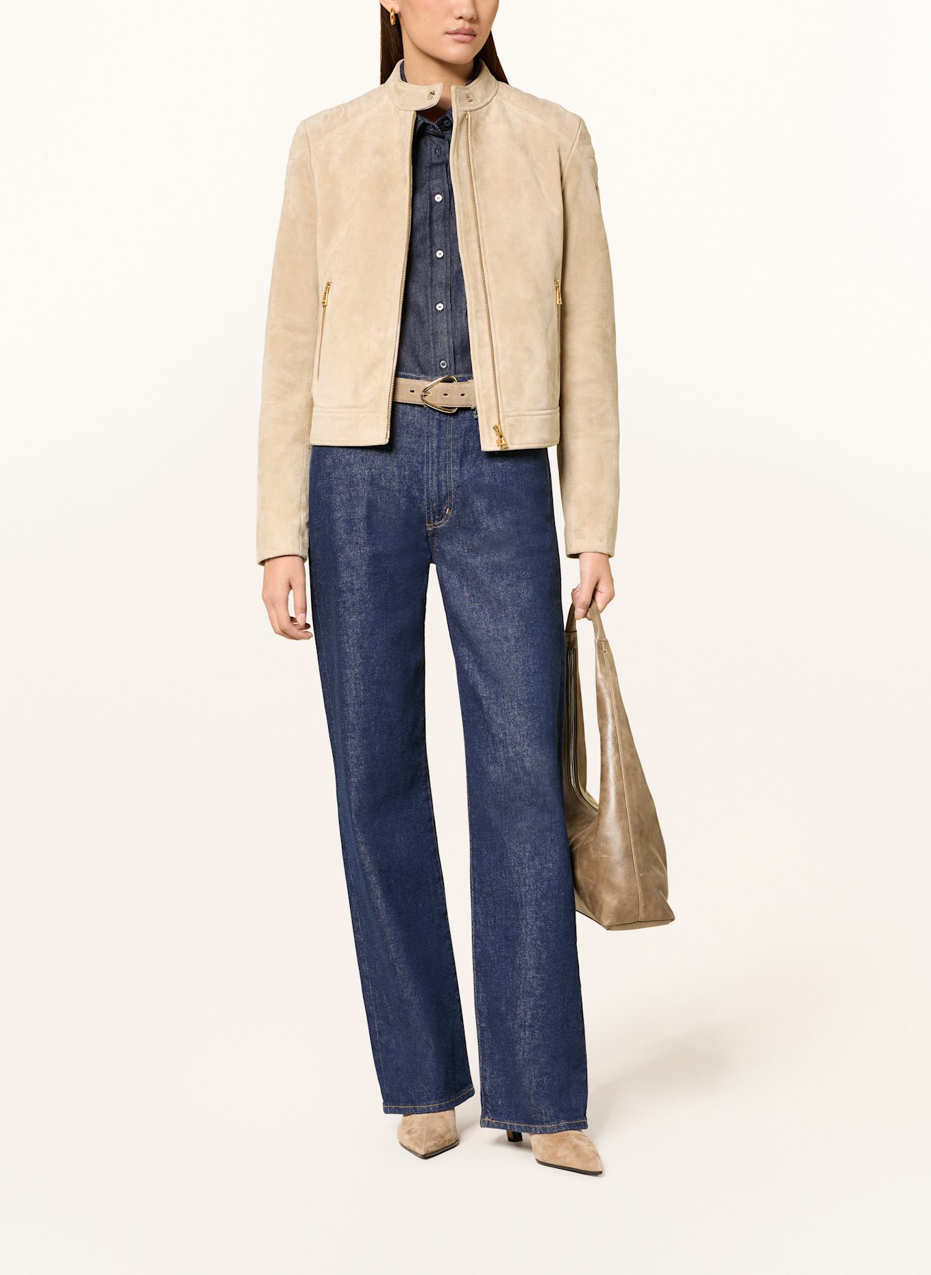 BELSTAFF Lederjacke MOLLISON: BEIGE