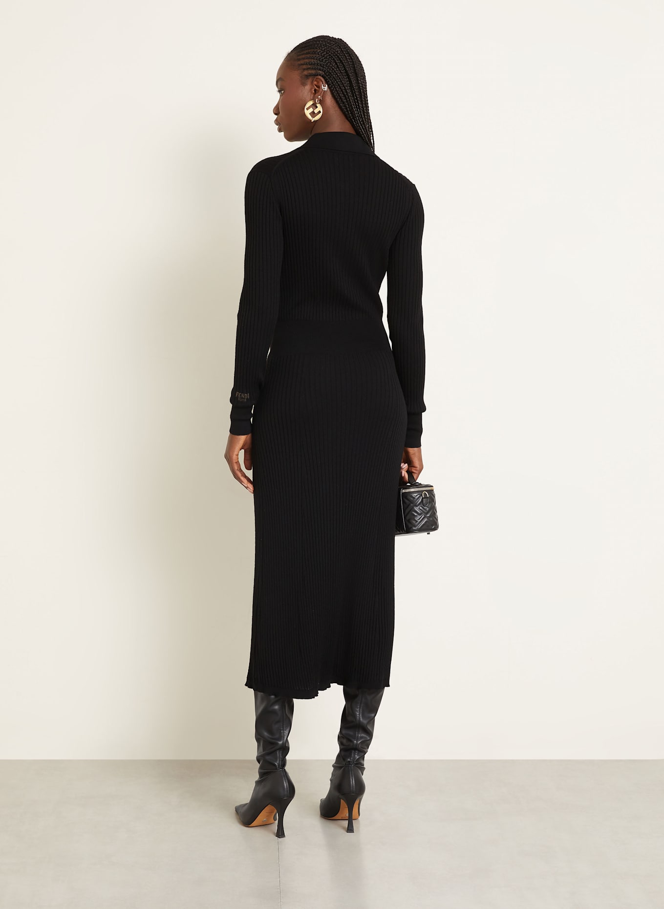 FENDI Strickkleid: SCHWARZ