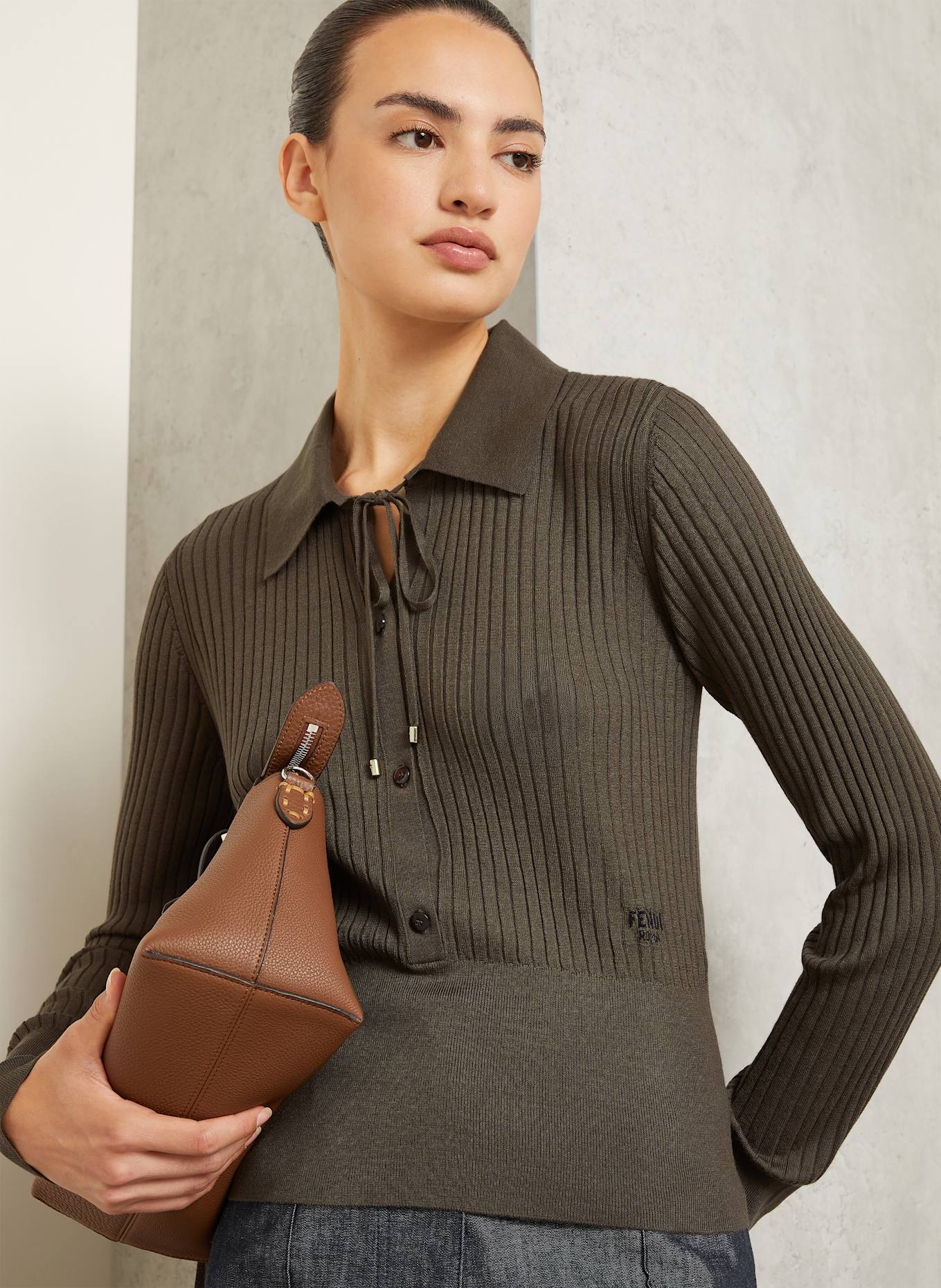 FENDI Sweter: BRĄZOWY