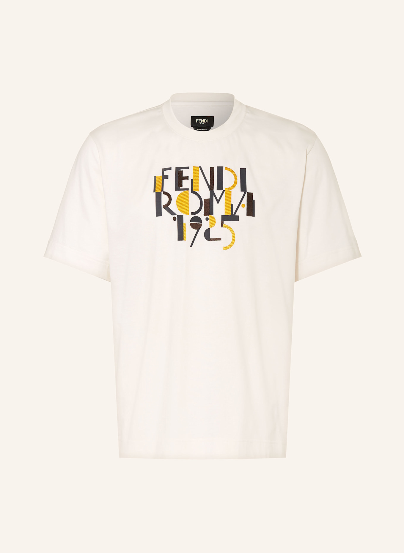 FENDI T-shirt: KREMOWY / SZARY / ŻÓŁTY