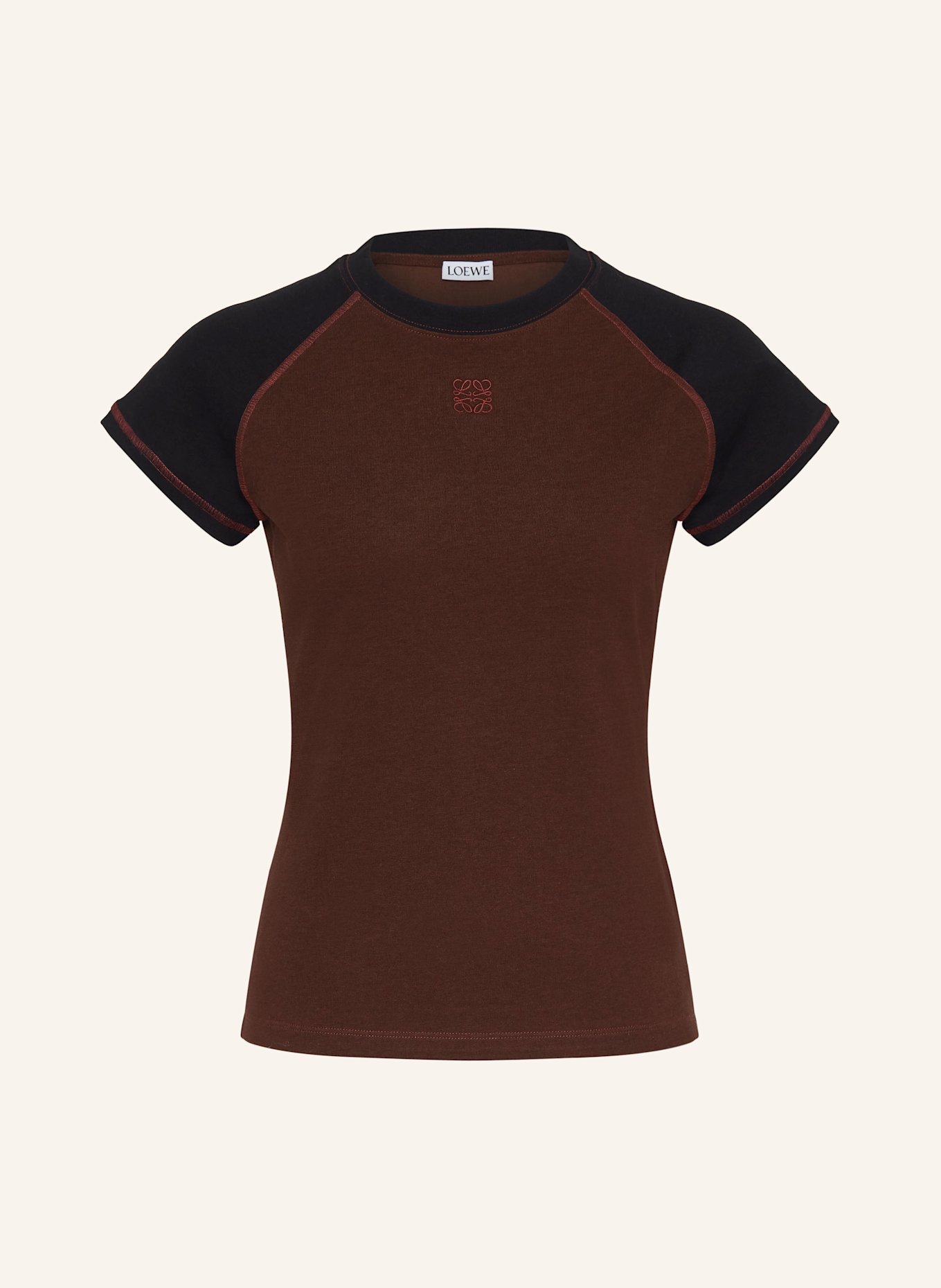 LOEWE T-shirt: CIEMNOCZERWONY / CZARNY