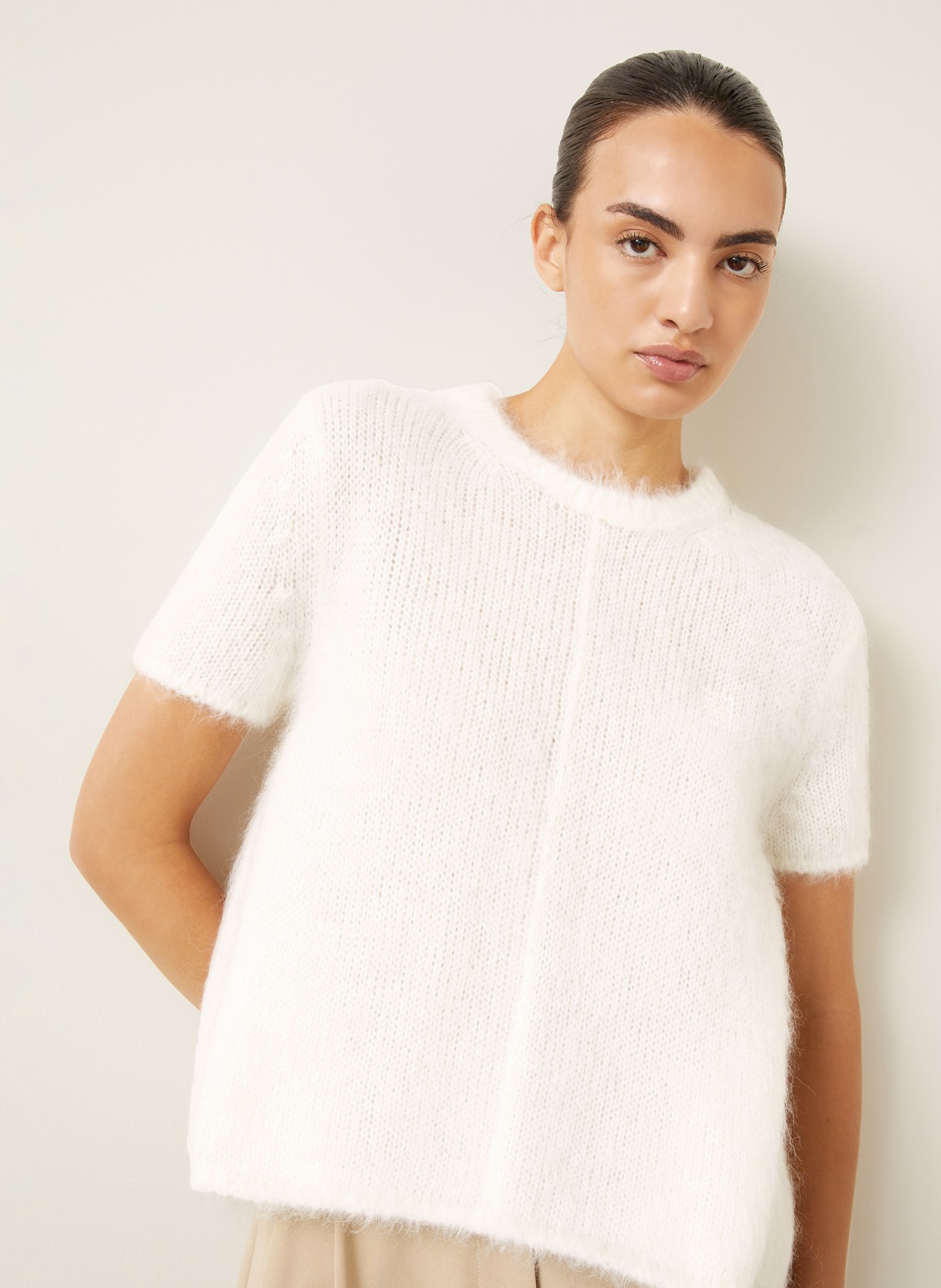 LOEWE Strickshirt mit Mohair: CREME