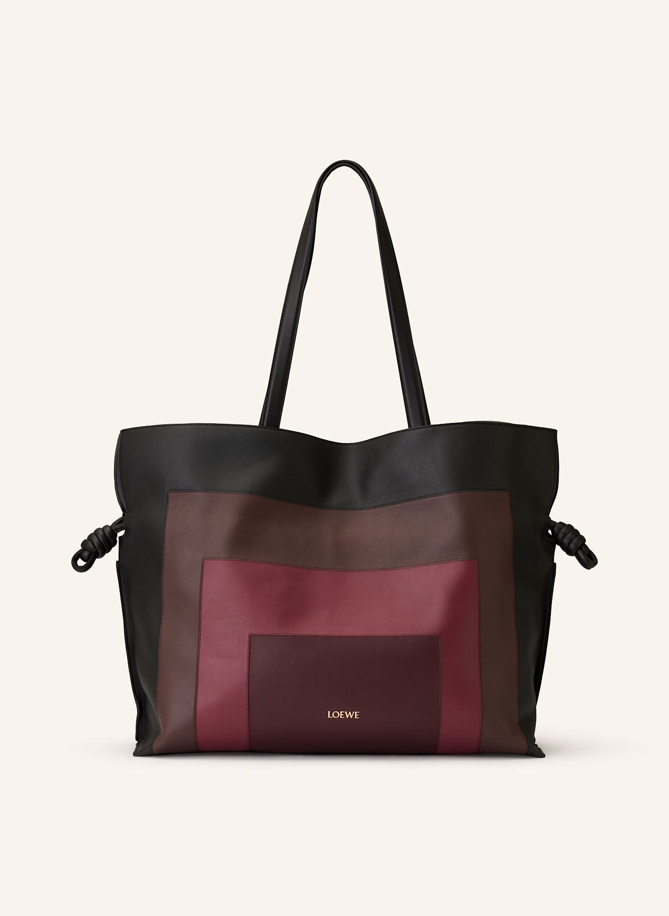 LOEWE Shopper FLAMENCO XL: SCHWARZ / BRAUN / HELLROT