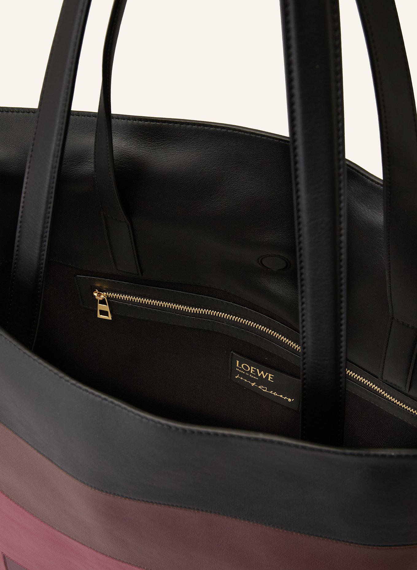 LOEWE Shopper FLAMENCO XL: SCHWARZ / BRAUN / HELLROT